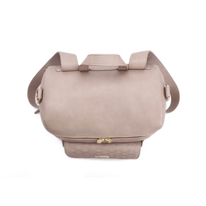 Top View of Luli Bebé Monaco Diaper Bag | Nude Rose