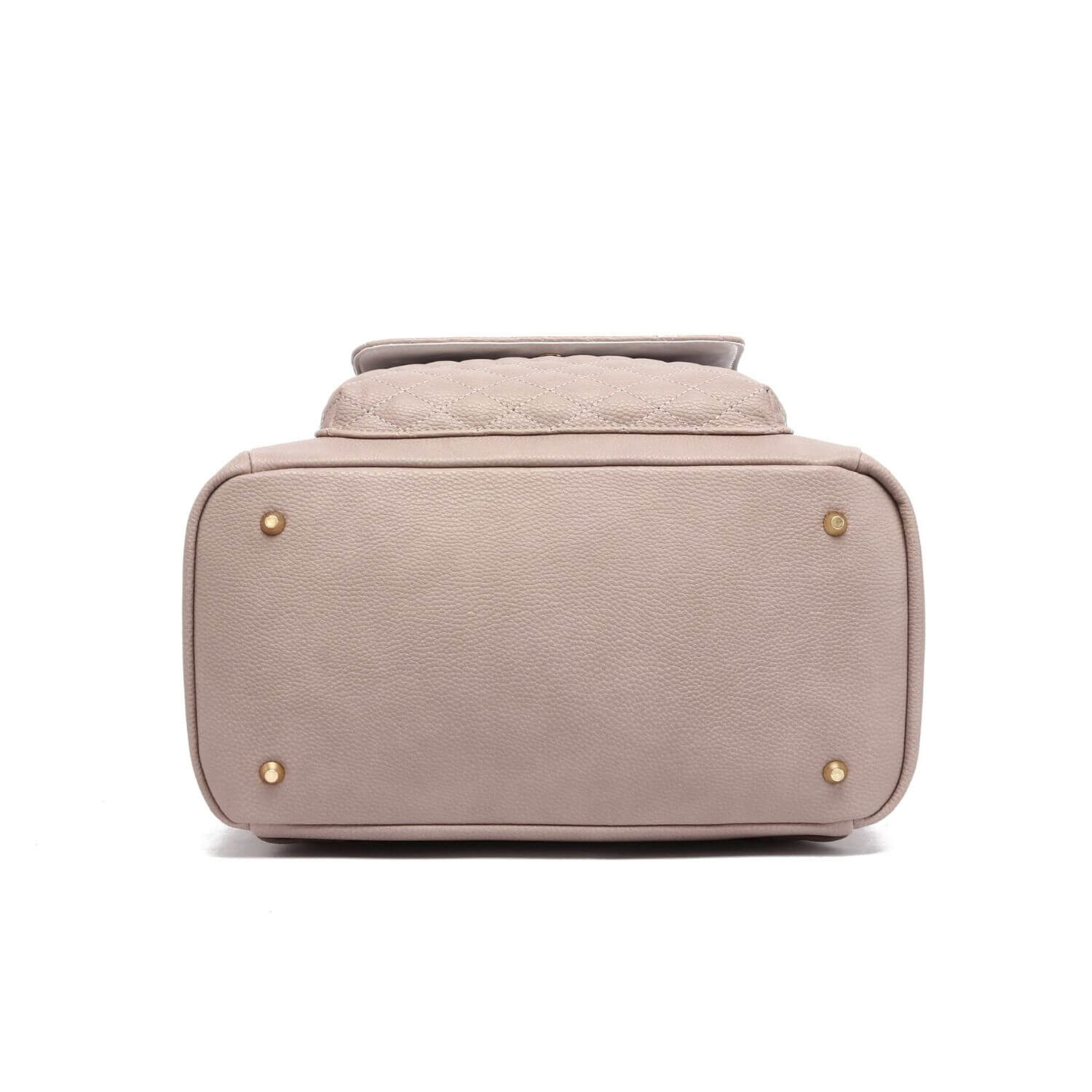 Bottom View of Luli Bebé Monaco Diaper Bag | Nude Rose