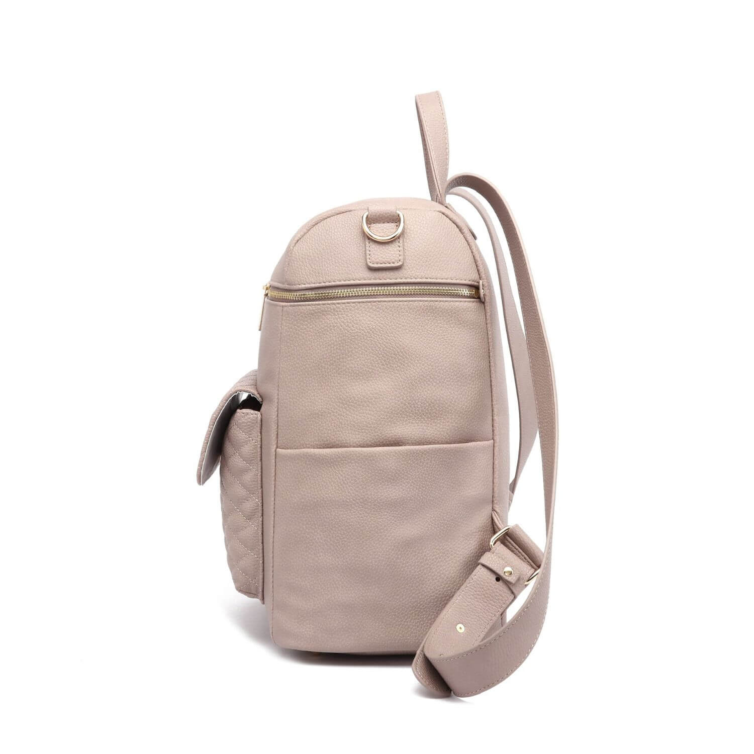 Side View of Luli Bebé Monaco Diaper Bag | Nude Rose