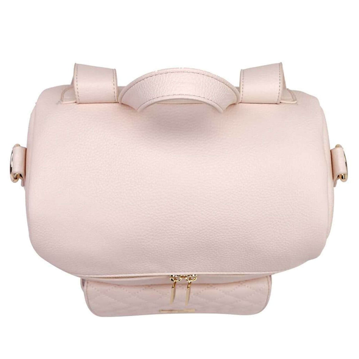 Top View of Luli Bebé Monaco Diaper Bag | Pastel Pink