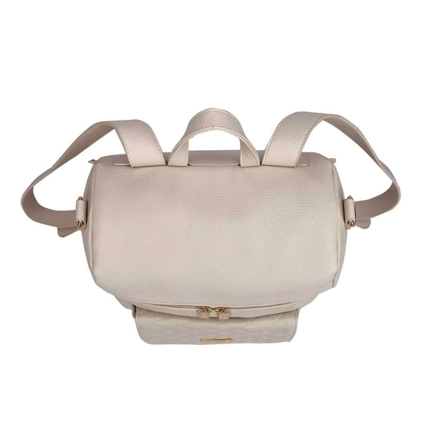 Top View of Luli Bebé Monaco Diaper Bag | Pearl White