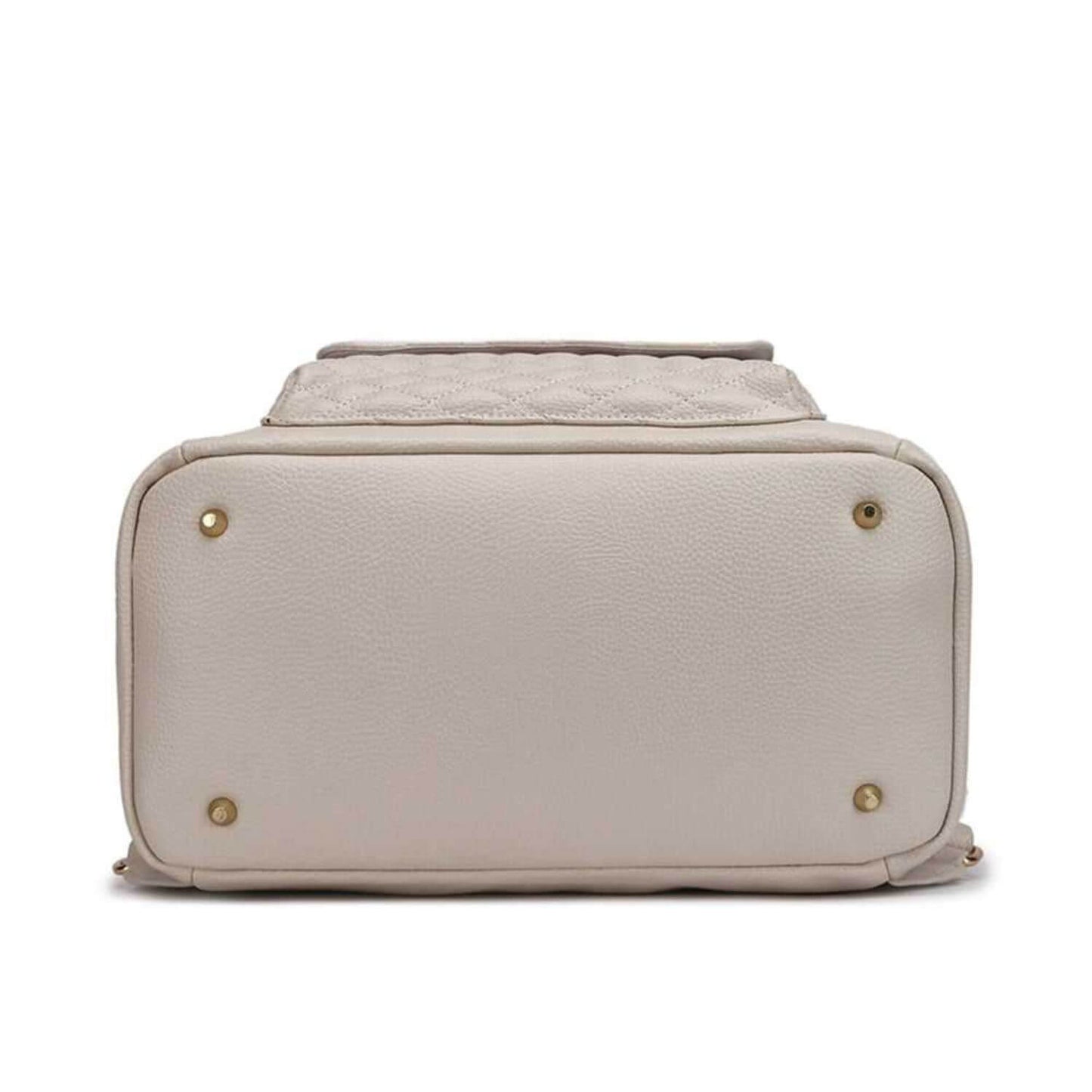 Bottom View of Luli Bebé Monaco Diaper Bag | Pearl White