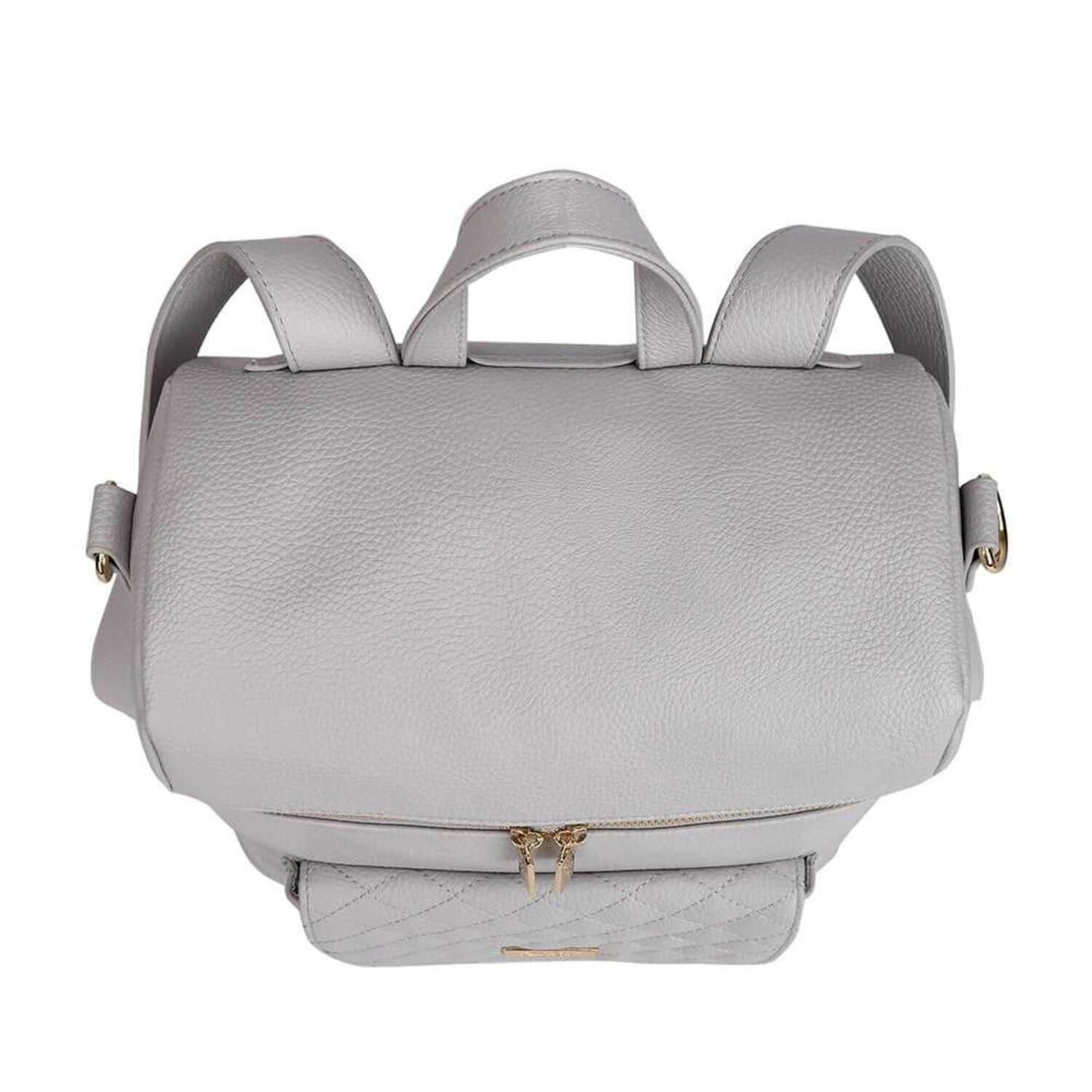 Top View of Luli Bebé Monaco Diaper Bag | Stone Grey