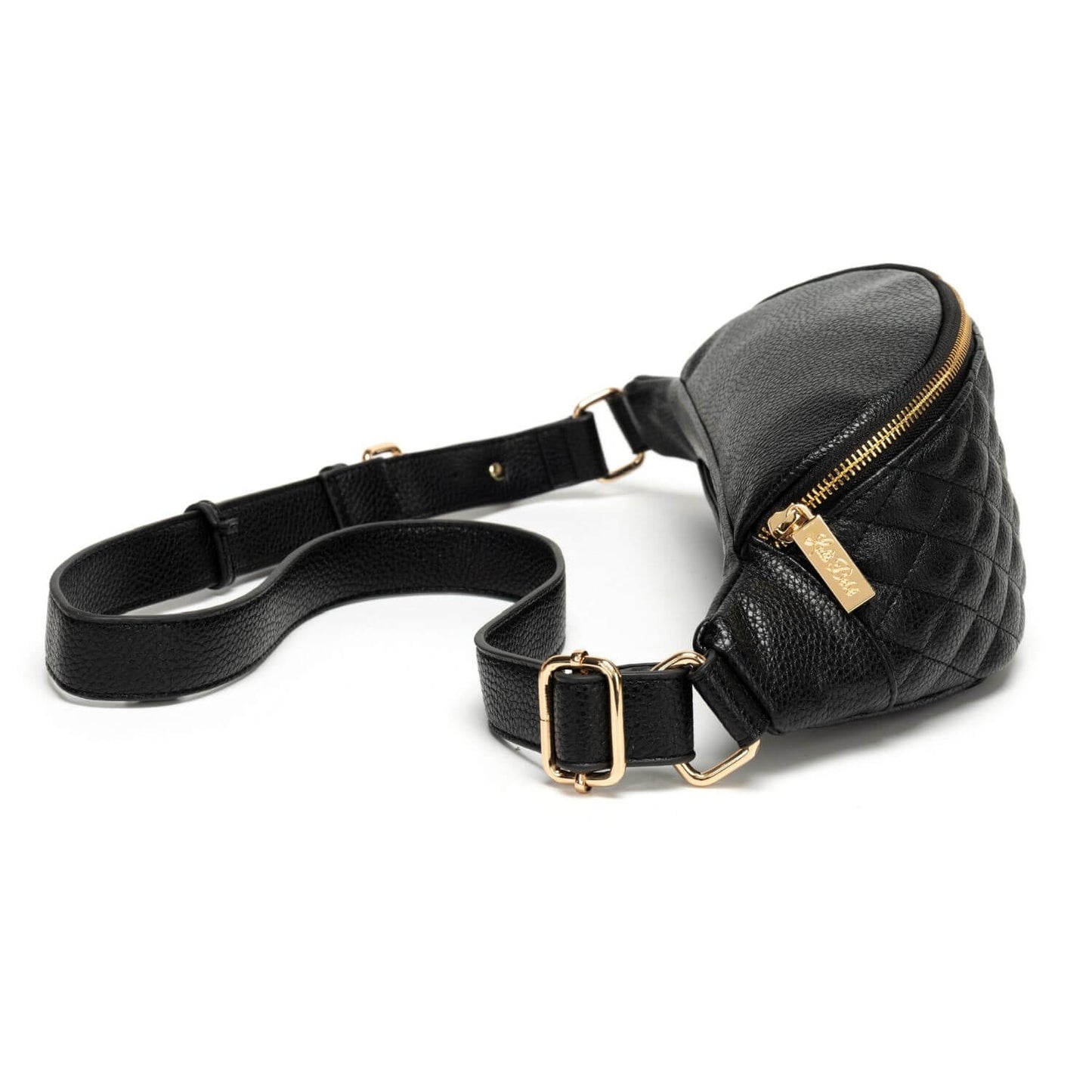 Side View of Luli Bebé Monaco Sling Bag | Ebony Black