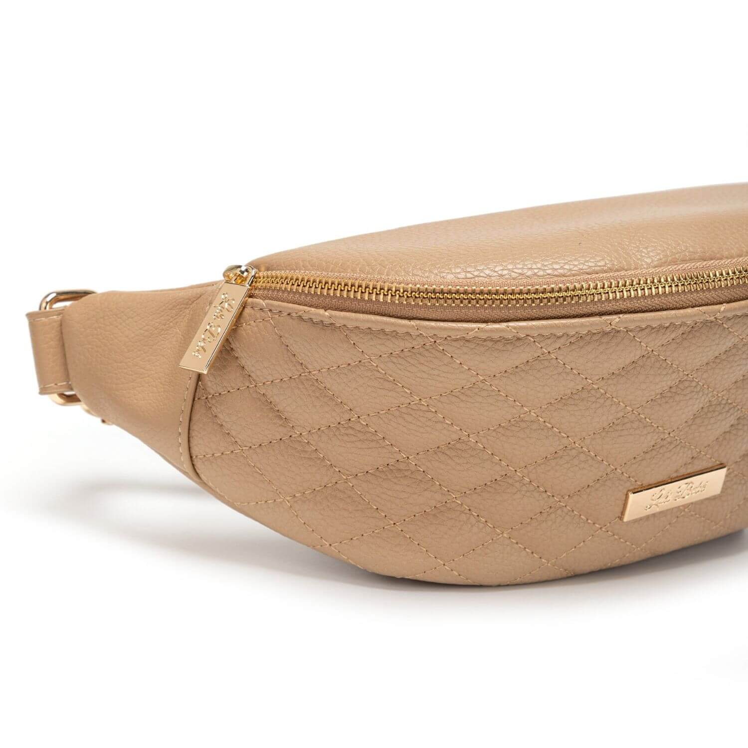 Detail View of Luli Bebé Monaco Sling Bag | Latte Brown