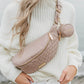 Woman Carrying Luli Bebé Monaco Sling Bag | Nude Rose