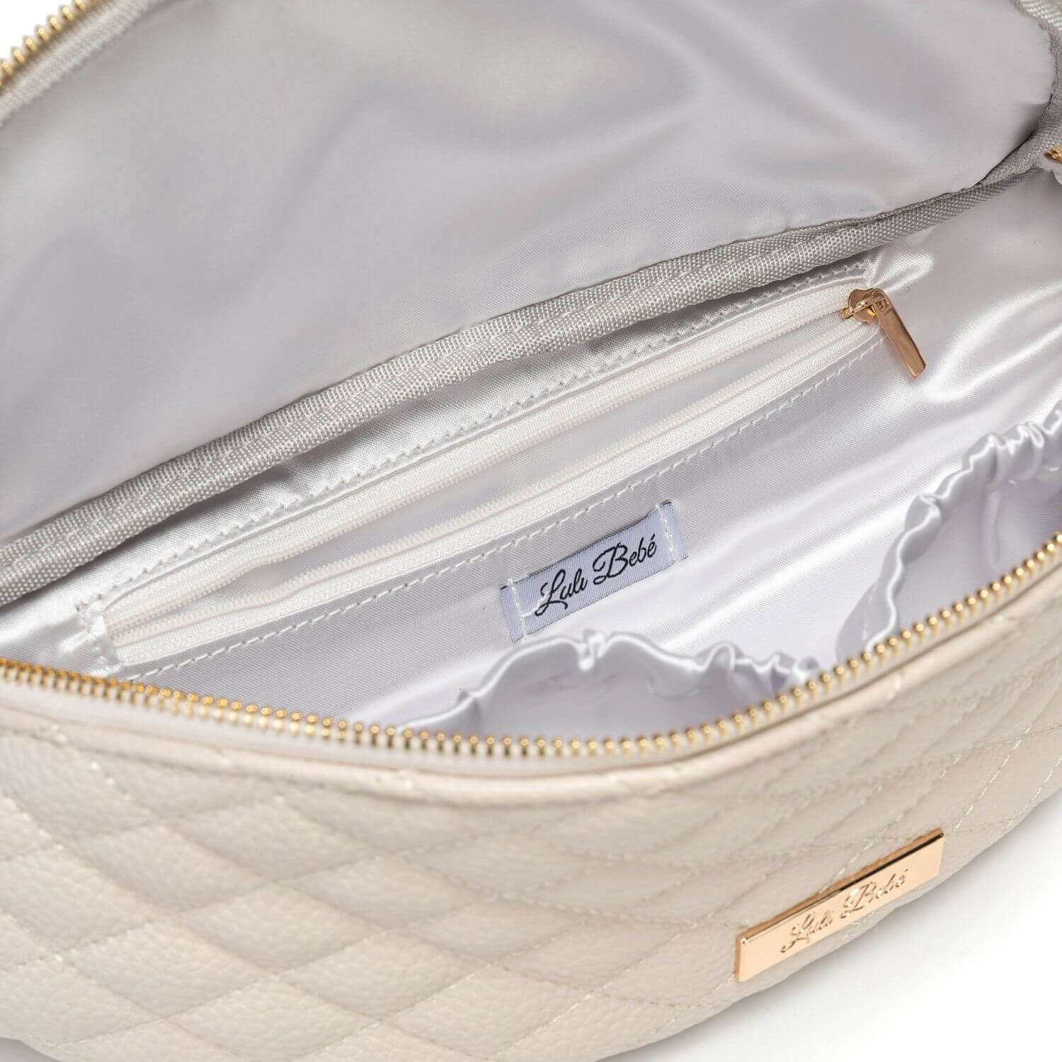 Detail View of Luli Bebé Monaco Sling Bag | Pearl White