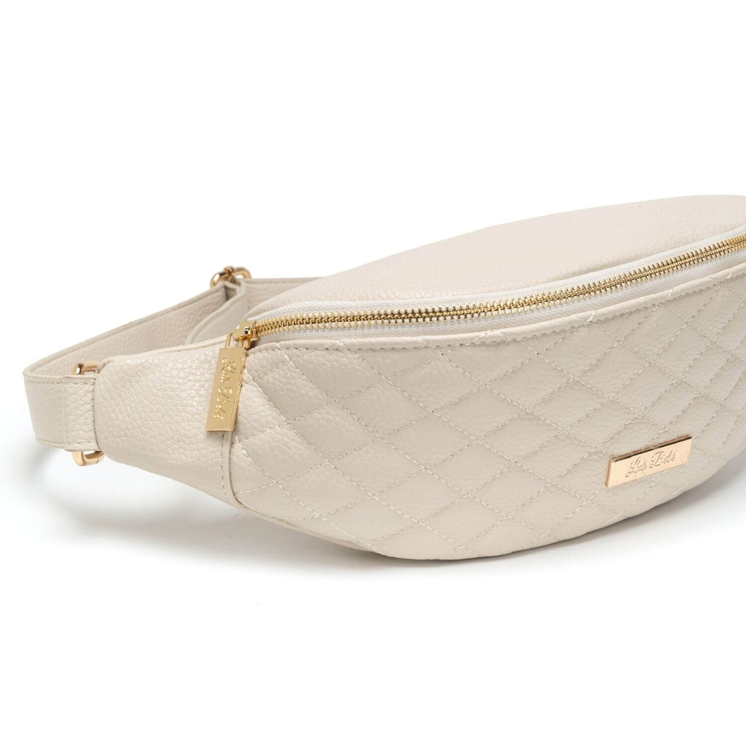 Detail View of Luli Bebé Monaco Sling Bag | Pearl White