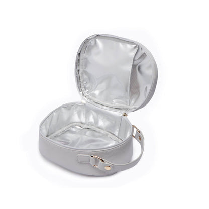 Luli Bebé Monaco Snack Bag | Stone Grey | Lid Open