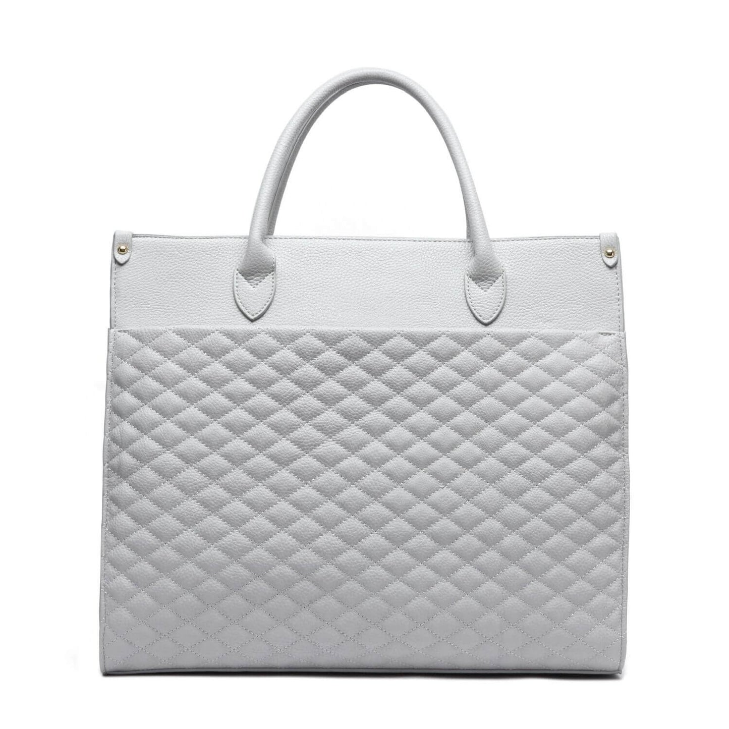 Back Side of Luli Bebé Monaco Tote Bag | Stone Grey