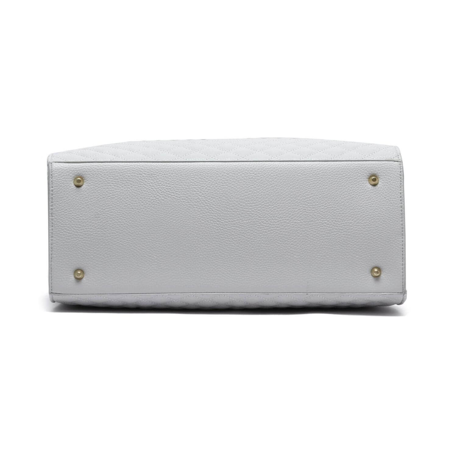 Bottom View of Luli Bebé Monaco Tote Bag | Stone Grey