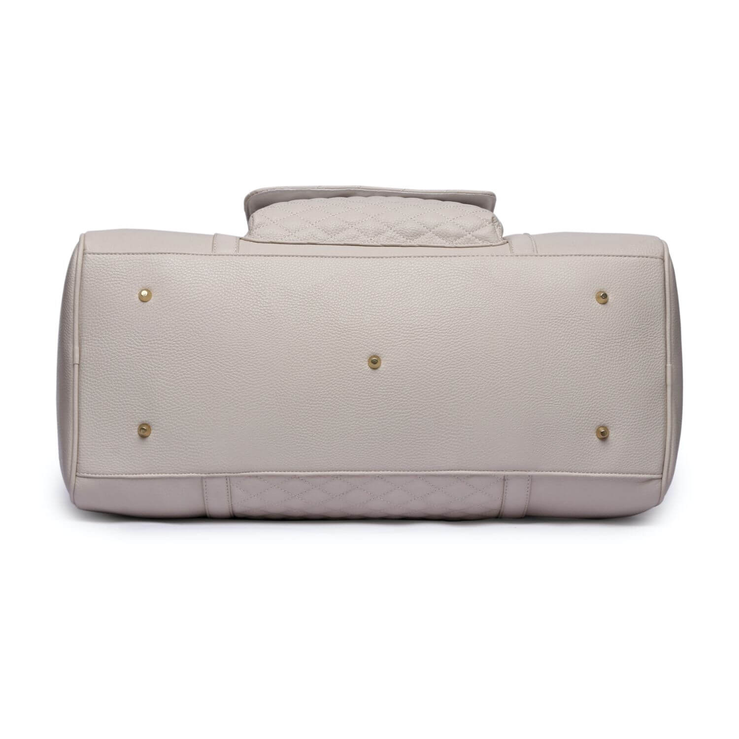 Bottom View of Luli Bebé Monaco Travel Bag | Pearl White