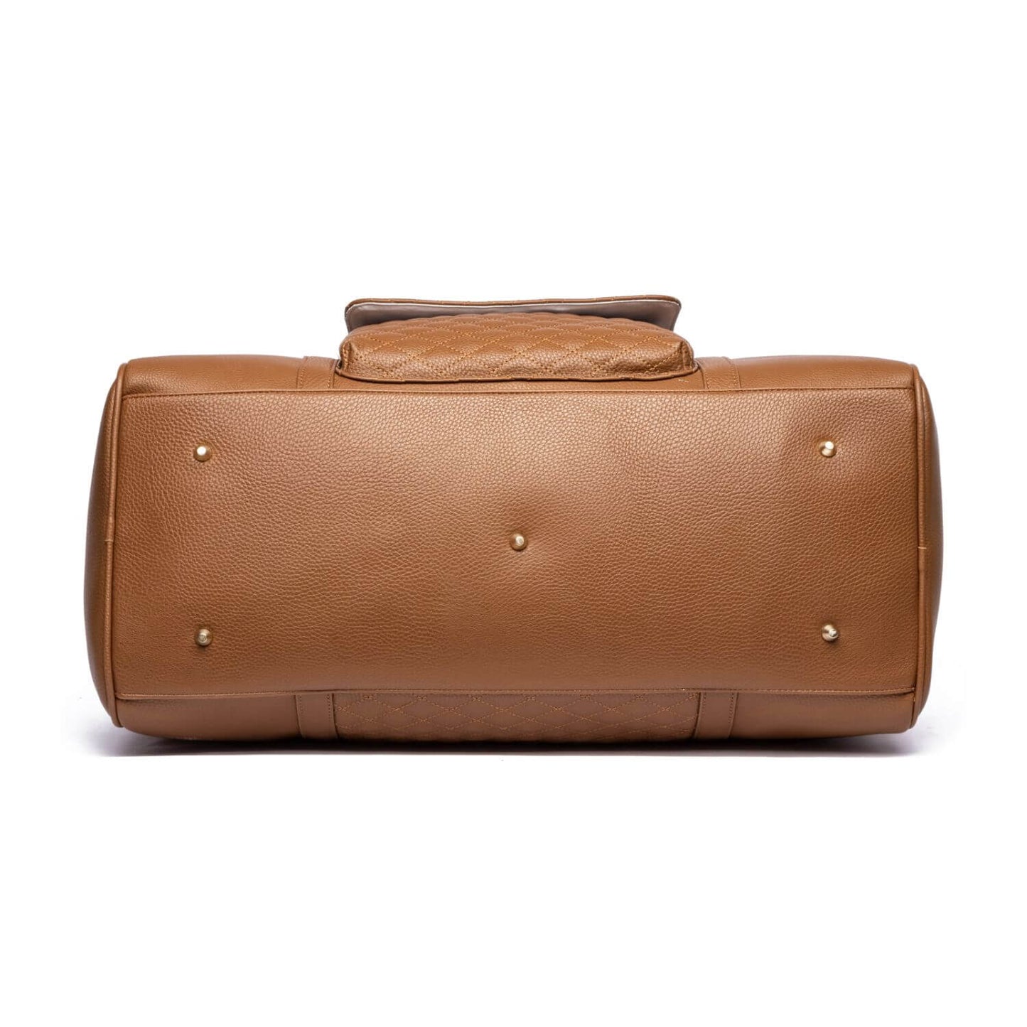 Bottom of Luli Bebé Monaco Travel Bag | Caramel Brown