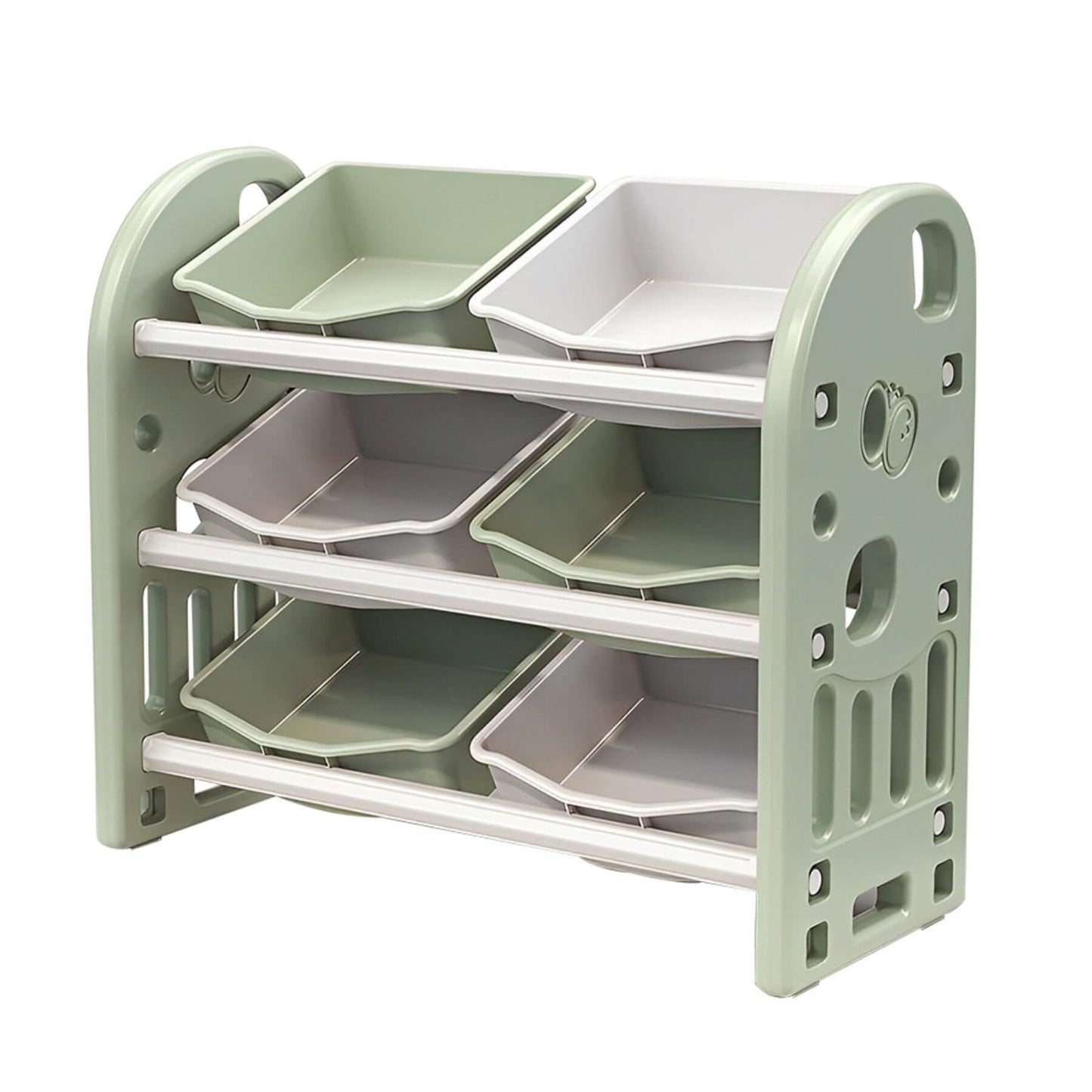 MONTARY Multi-functional Nursery Organizer with 6 Bins - Green