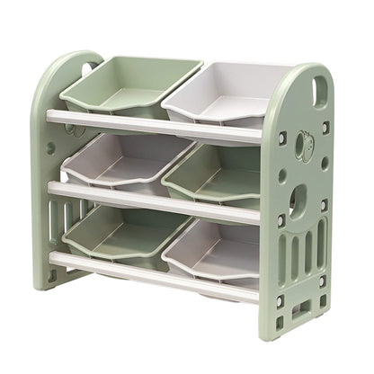 MONTARY Multi-functional Nursery Organizer with 6 Bins - Green