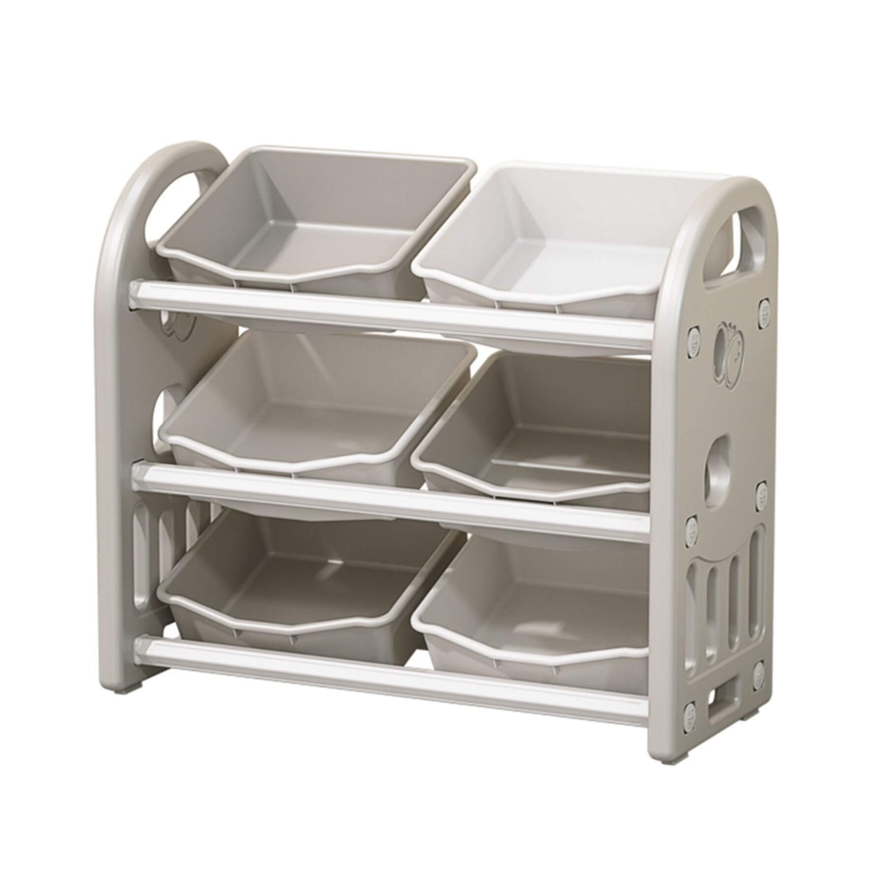 MONTARY Multi-functional Nursery Organizer with 6 Bins - Grey