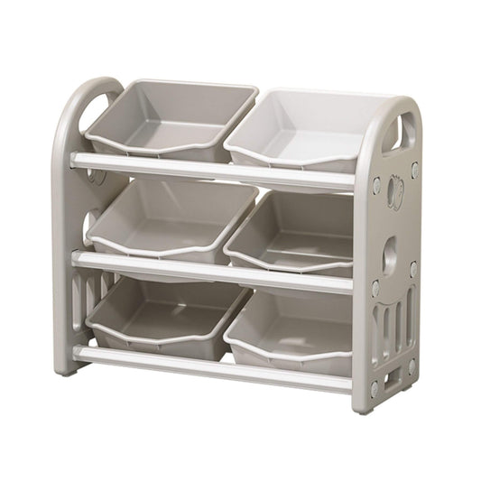 MONTARY Multi-functional Nursery Organizer with 6 Bins - Grey