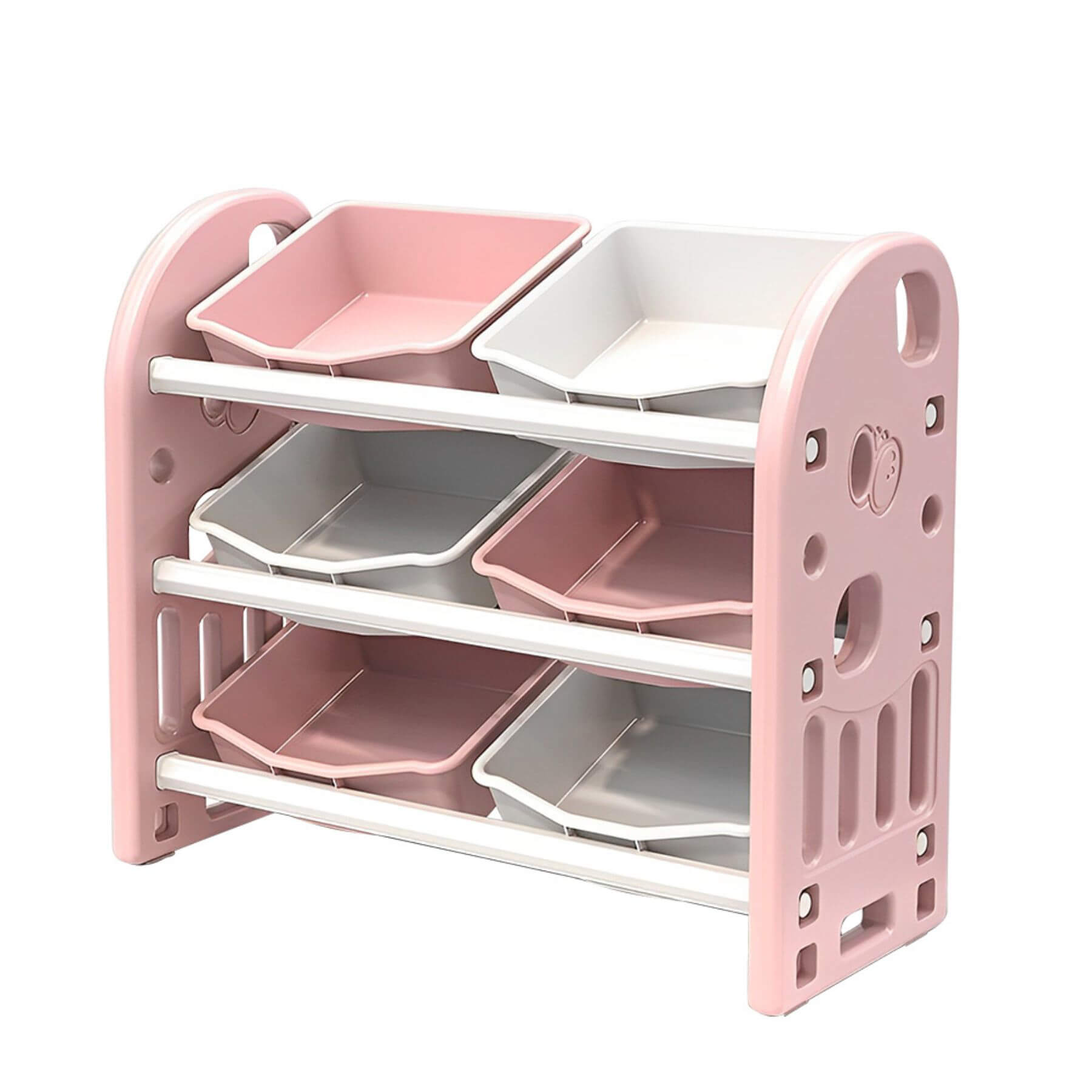 MONTARY Multi-functional Nursery Organizer with 6 Bins - Pink