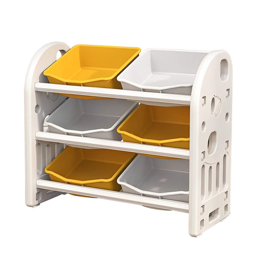MONTARY Multi-functional Nursery Organizer with 6 Bins - Yellow