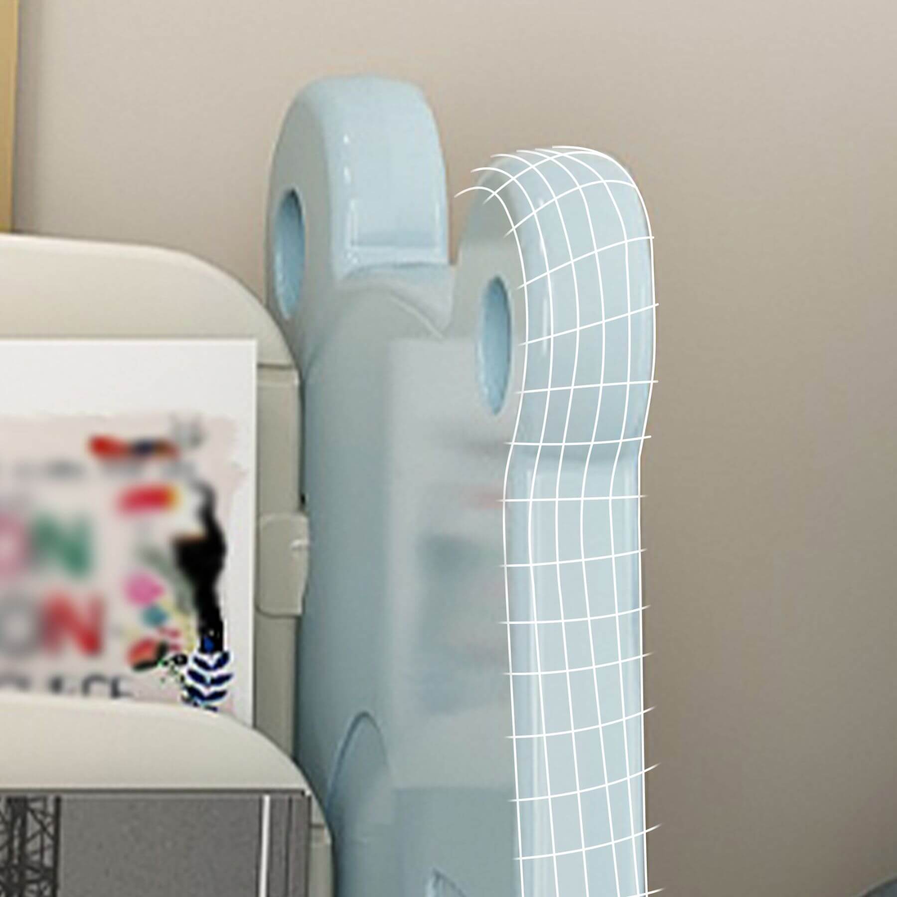 Close-up of MONTARY Kids Toy Storage Organizer with 2 Tier Bookshelf and 12 Toy Bins -  Blue