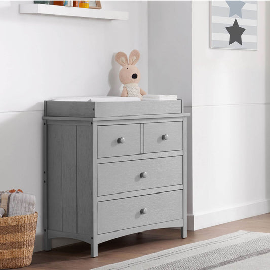 Oxford Baby Montauk Changing Topper For 3-Drawer Dresser | Farmhouse Gray