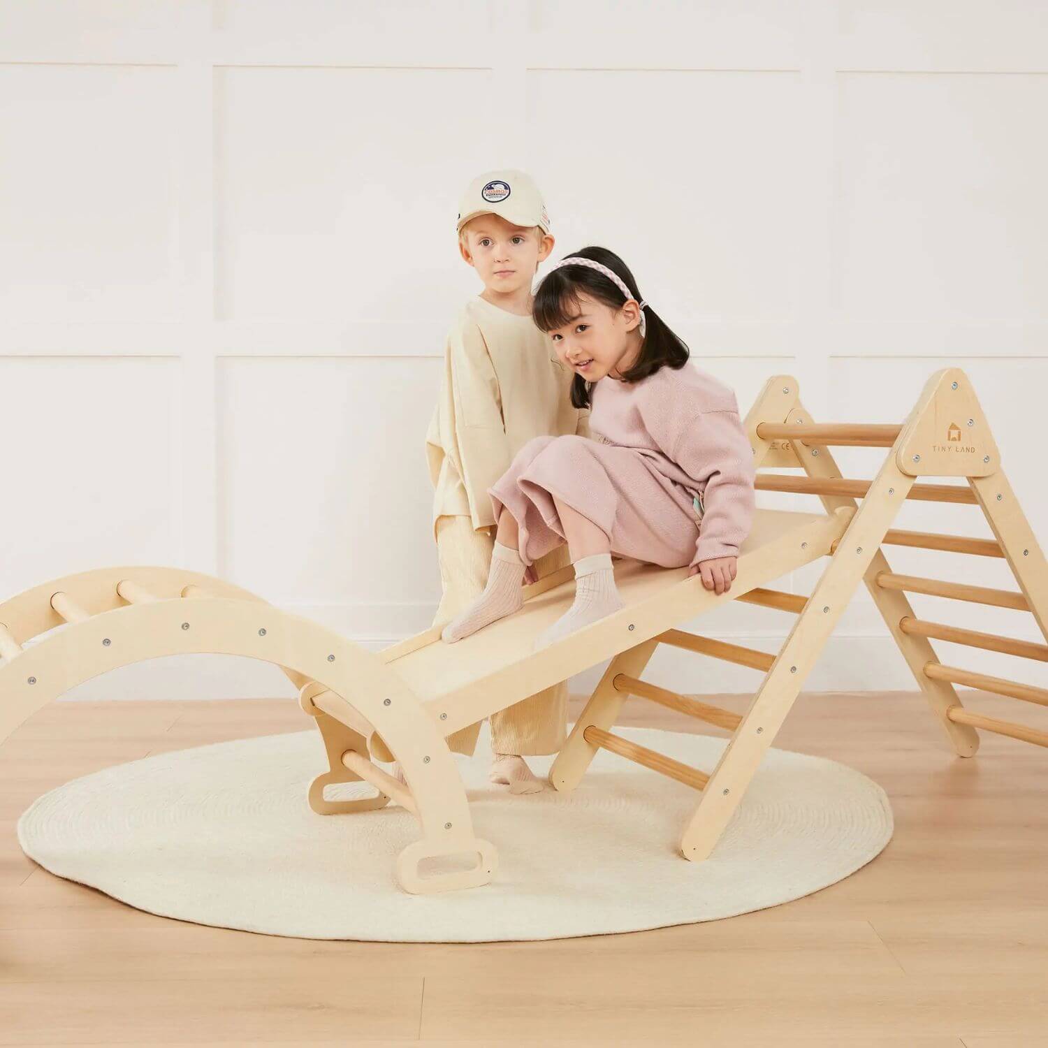 Kids Playing Tiny Land® 7-in-1 Montessori Climbing Set