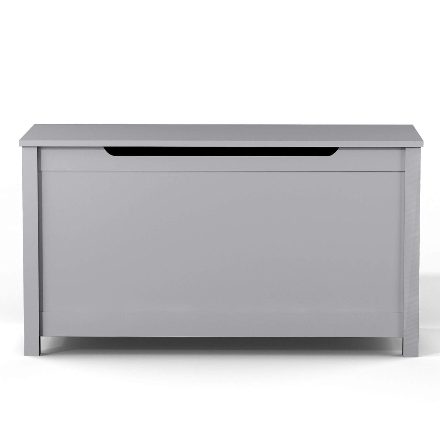 MOONRIVER Kids Wooden Toy Box Storage with Safety Hinged Lid - Grey