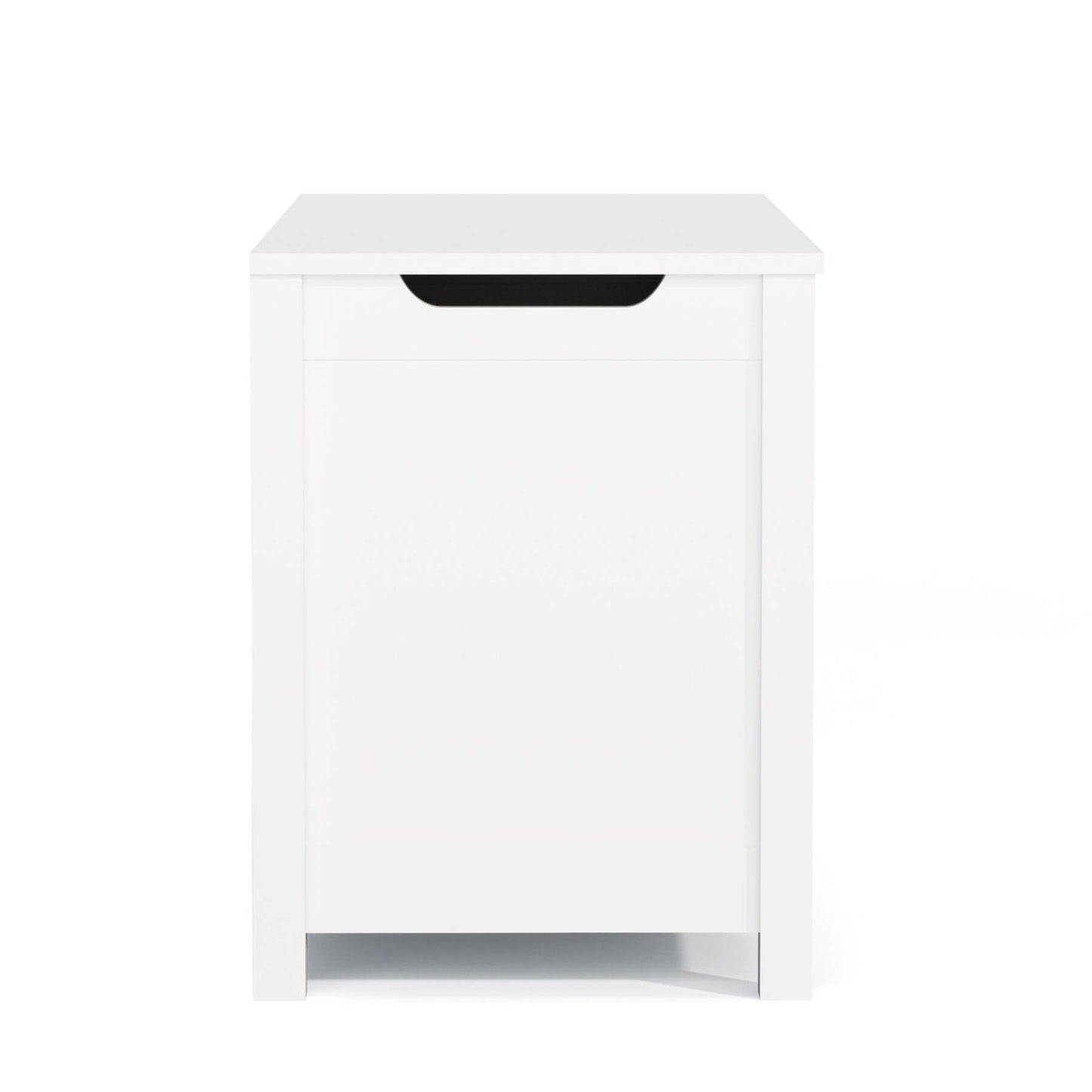 MOONRIVER Kids Wooden Toy Box Storage with Safety Hinged Lid - White