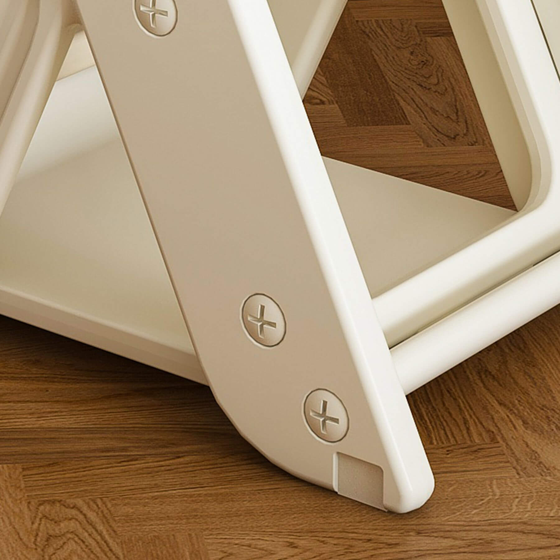 Close-up of a Multi-Functional Growing Up High Chair - White & Charcoal