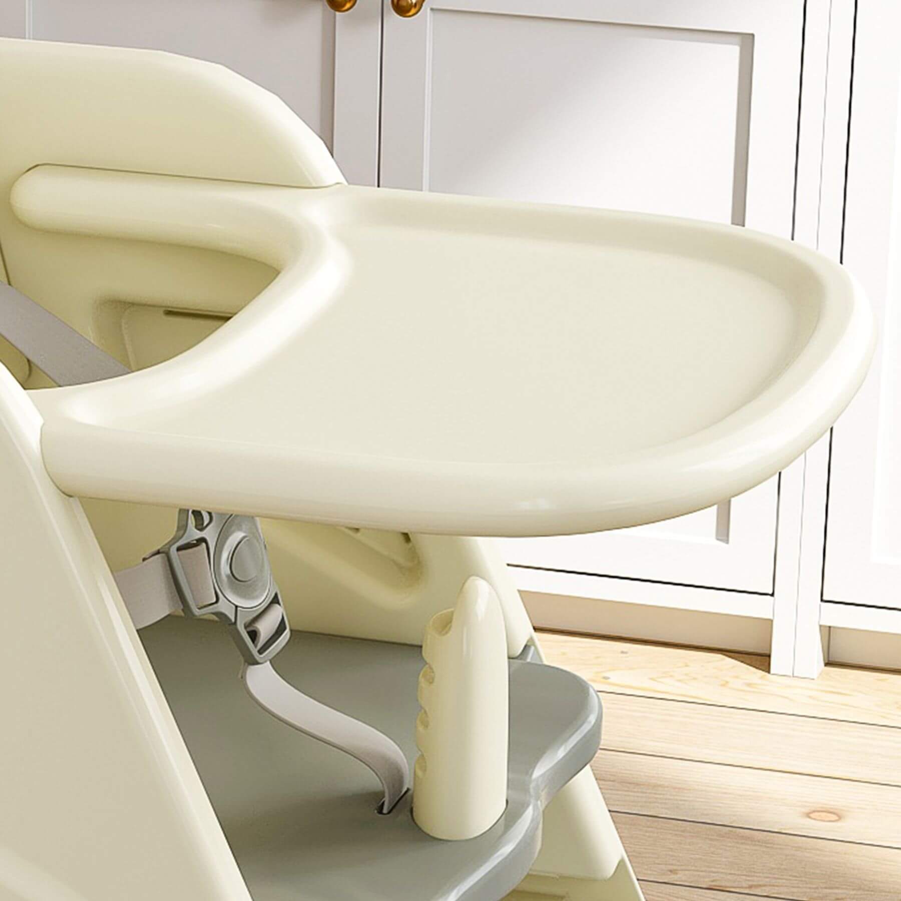Close-up of Multi-Functional Growing Up High Chair -  Grey & White