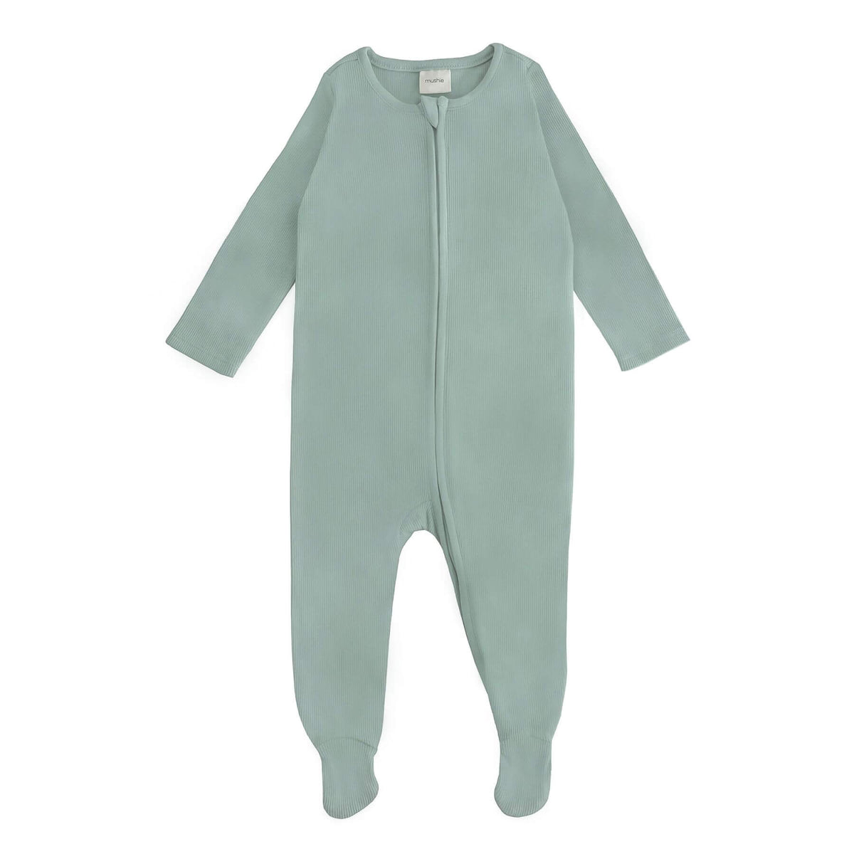 Mushie Zipper Pajama - Green