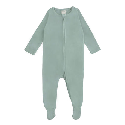 Mushie Zipper Pajama - Green
