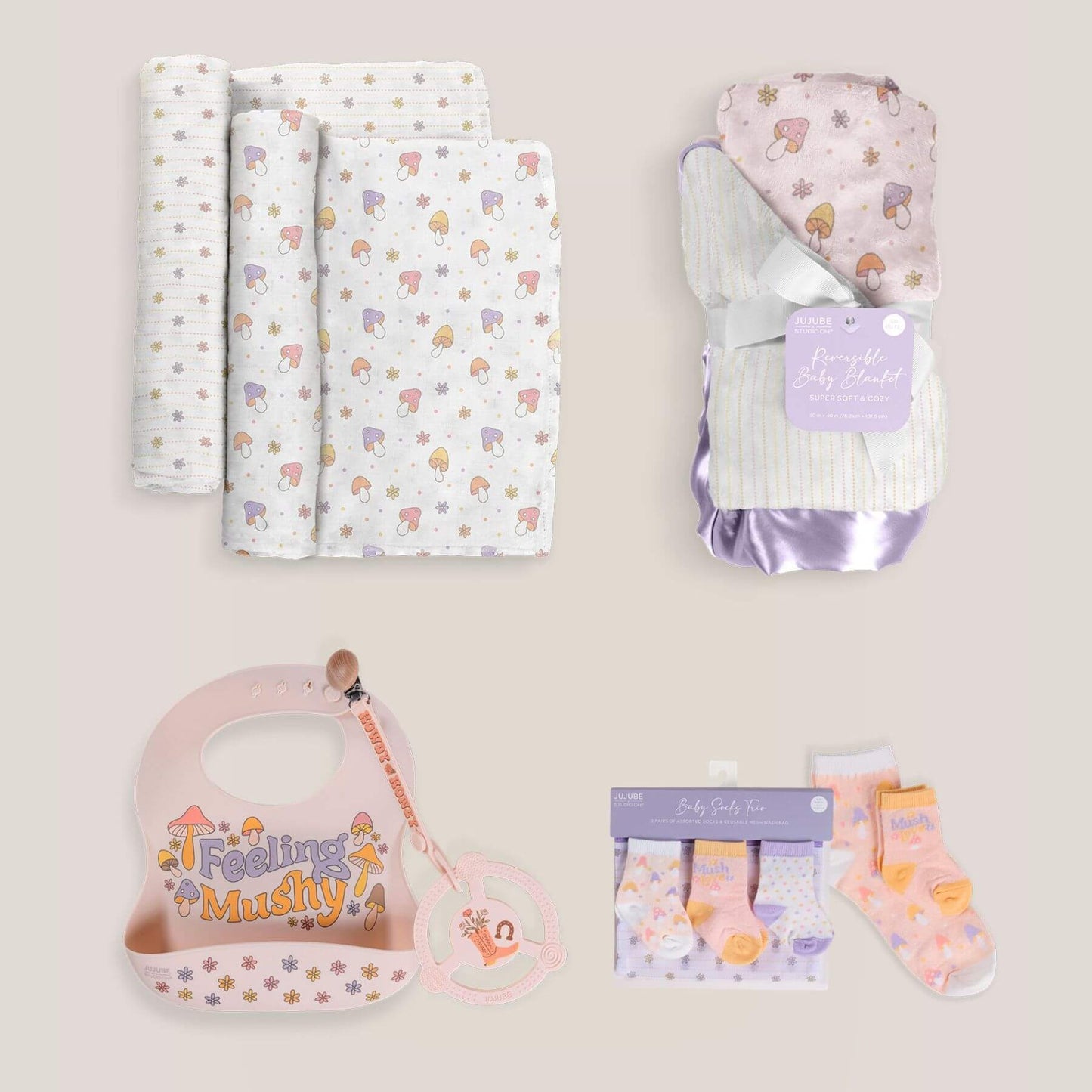 JuJuBe Everyday Essentials Baby Bundle - Mushy Love