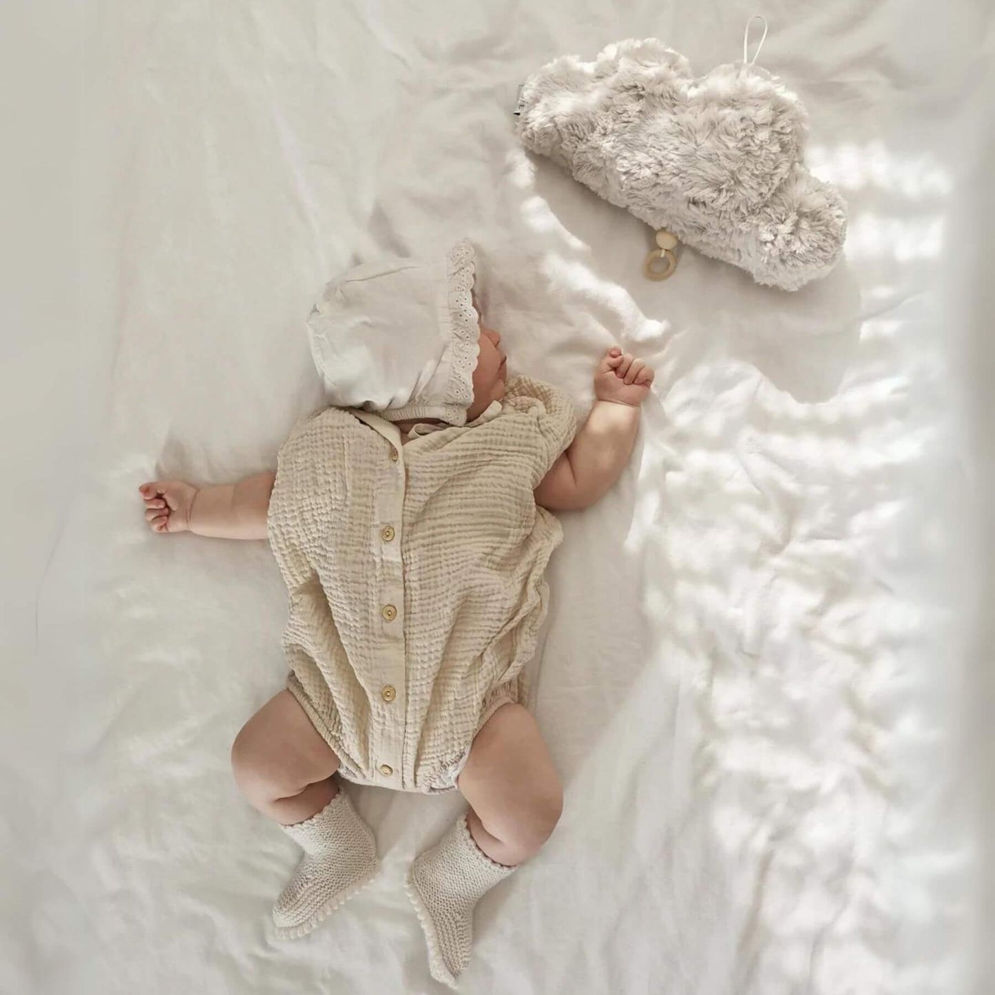 Baby Sleeping Next To Unique Love Design Music Box Cozy Cloud