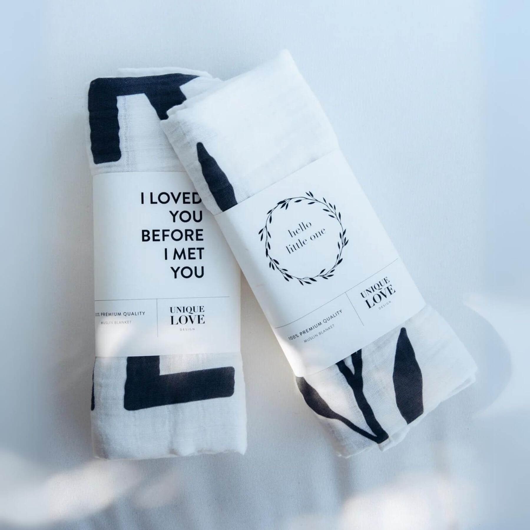 Unique Love Design Muslin Cloth - I Love You Before I Met You, Set of 2