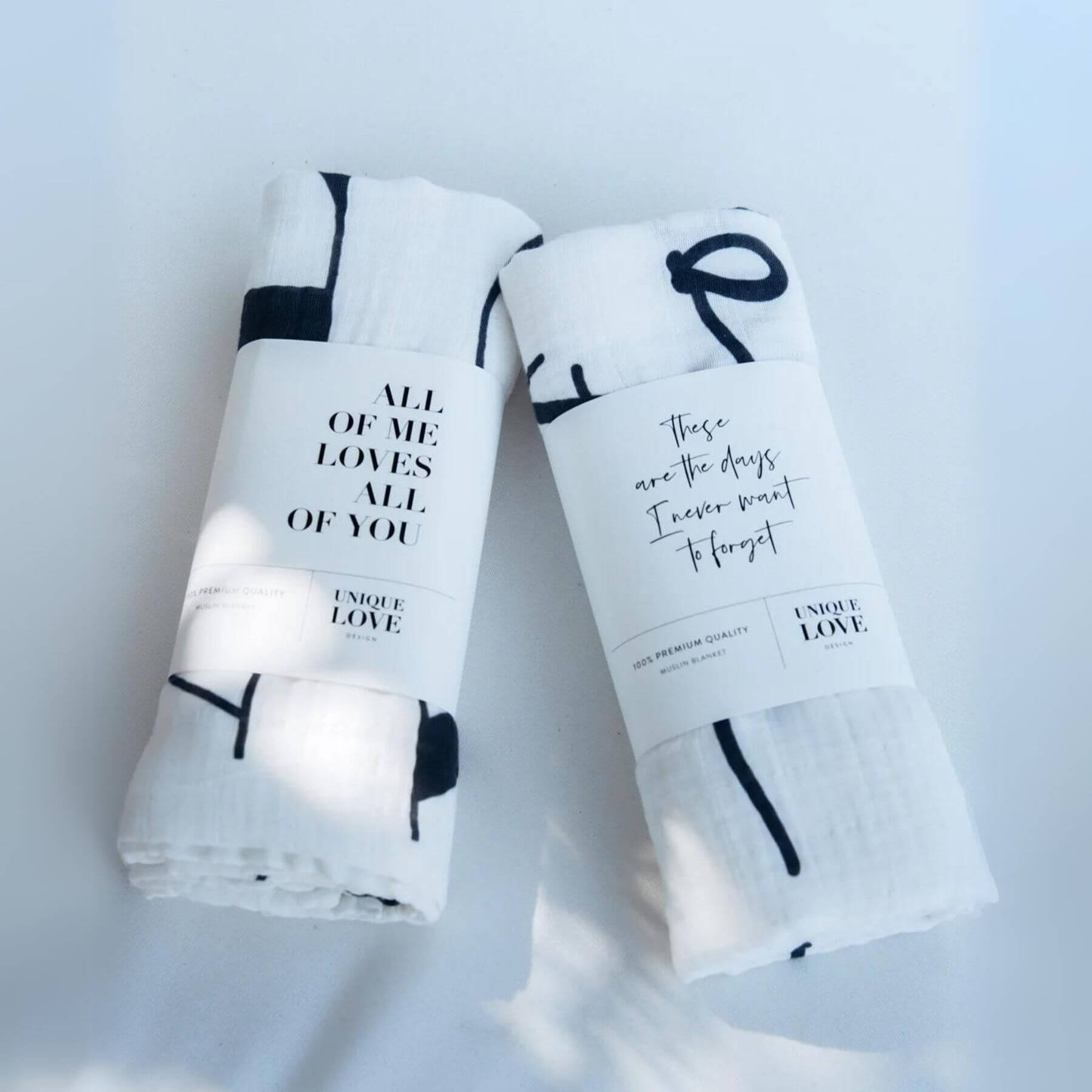 Unique Love Design Muslin Cloth - All of Me Loves All of You Set of 2