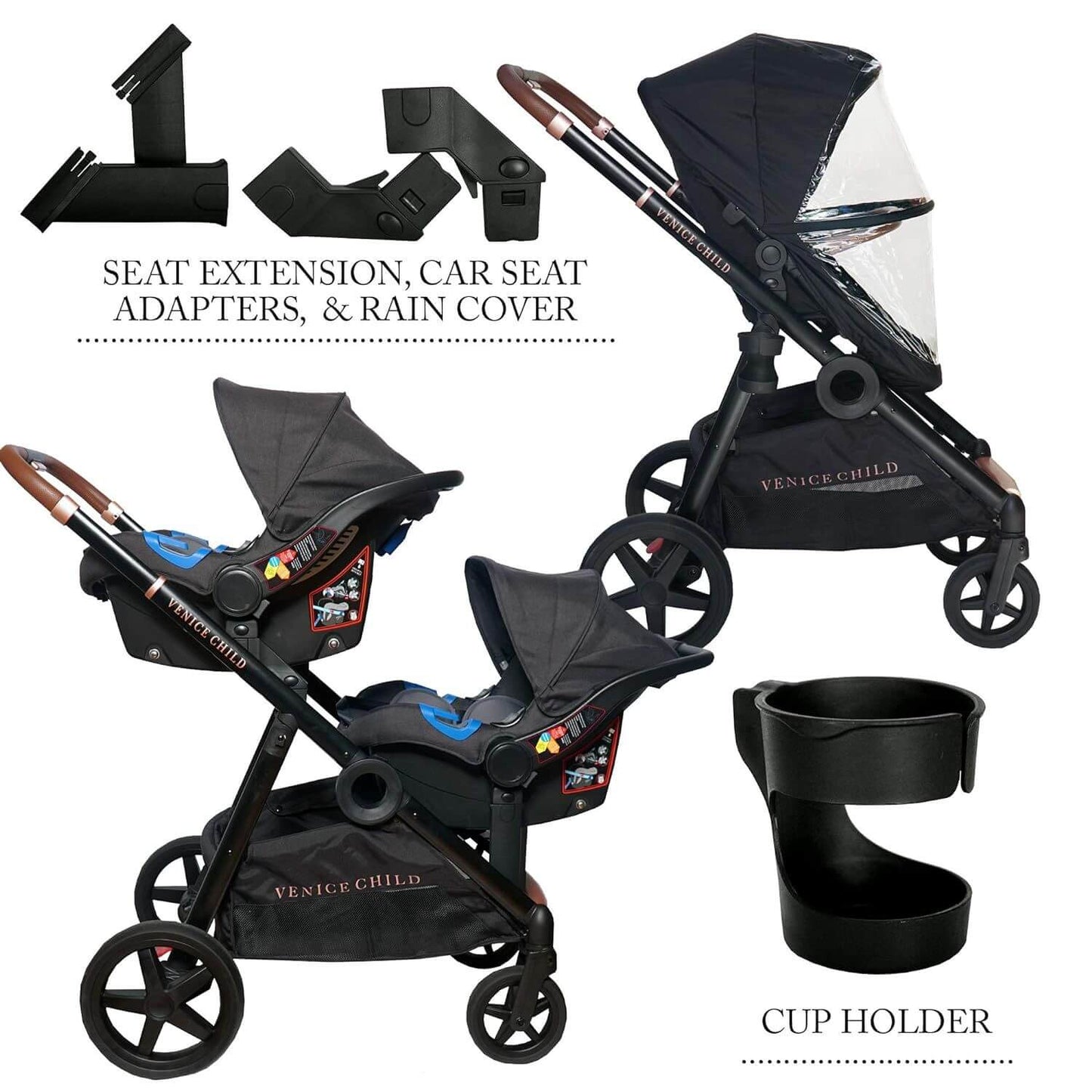 Venice Child Maverick Stroller & 2nd Seat | Twilight - Product Detail