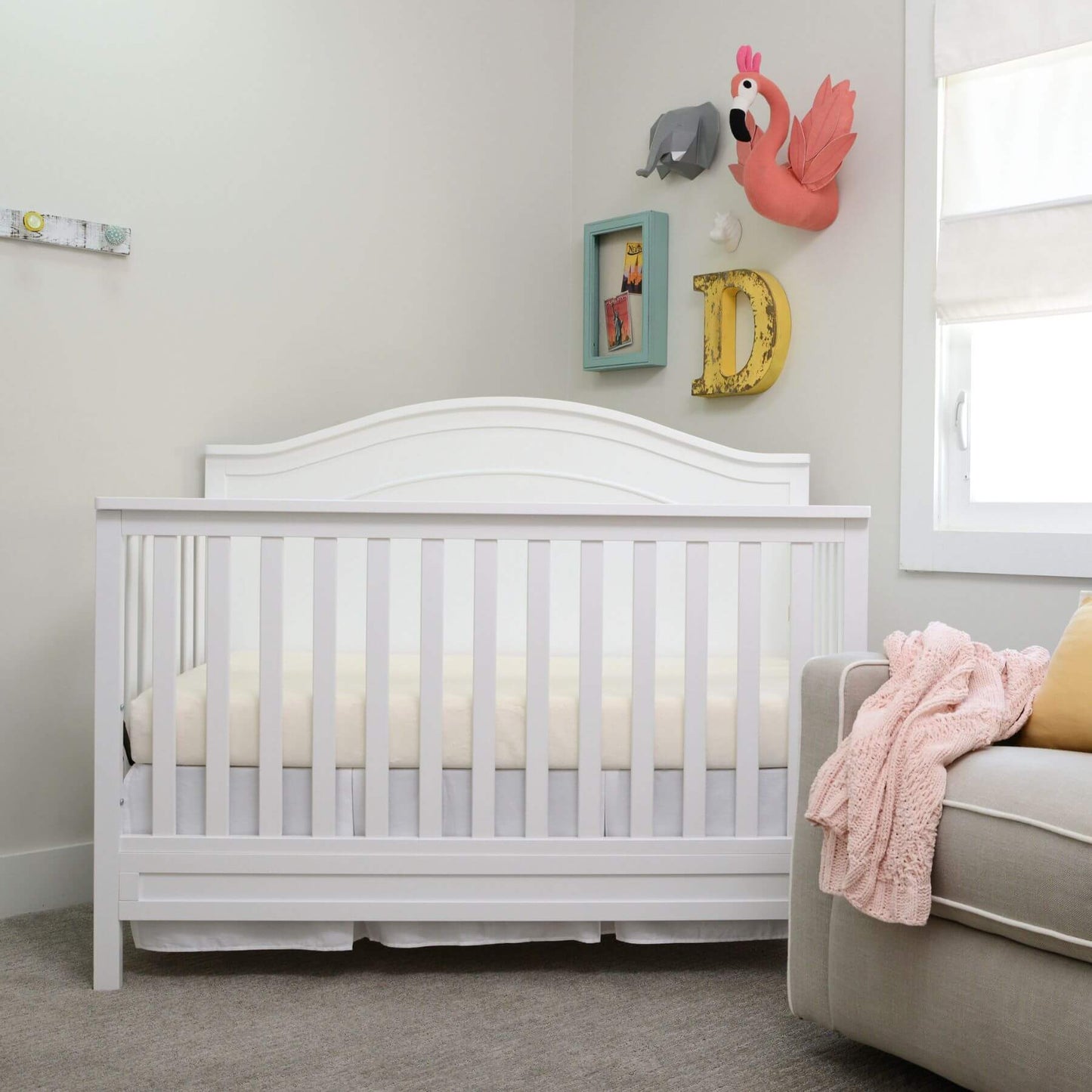 Crib with My First Memory Foam Crib Mattress with Waterproof Cover