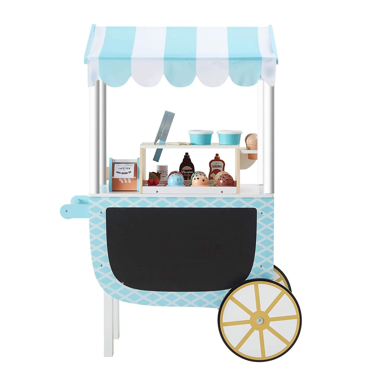 Teamson Kids My Little Helper Ice Cream Cart & Accessories Blue/White