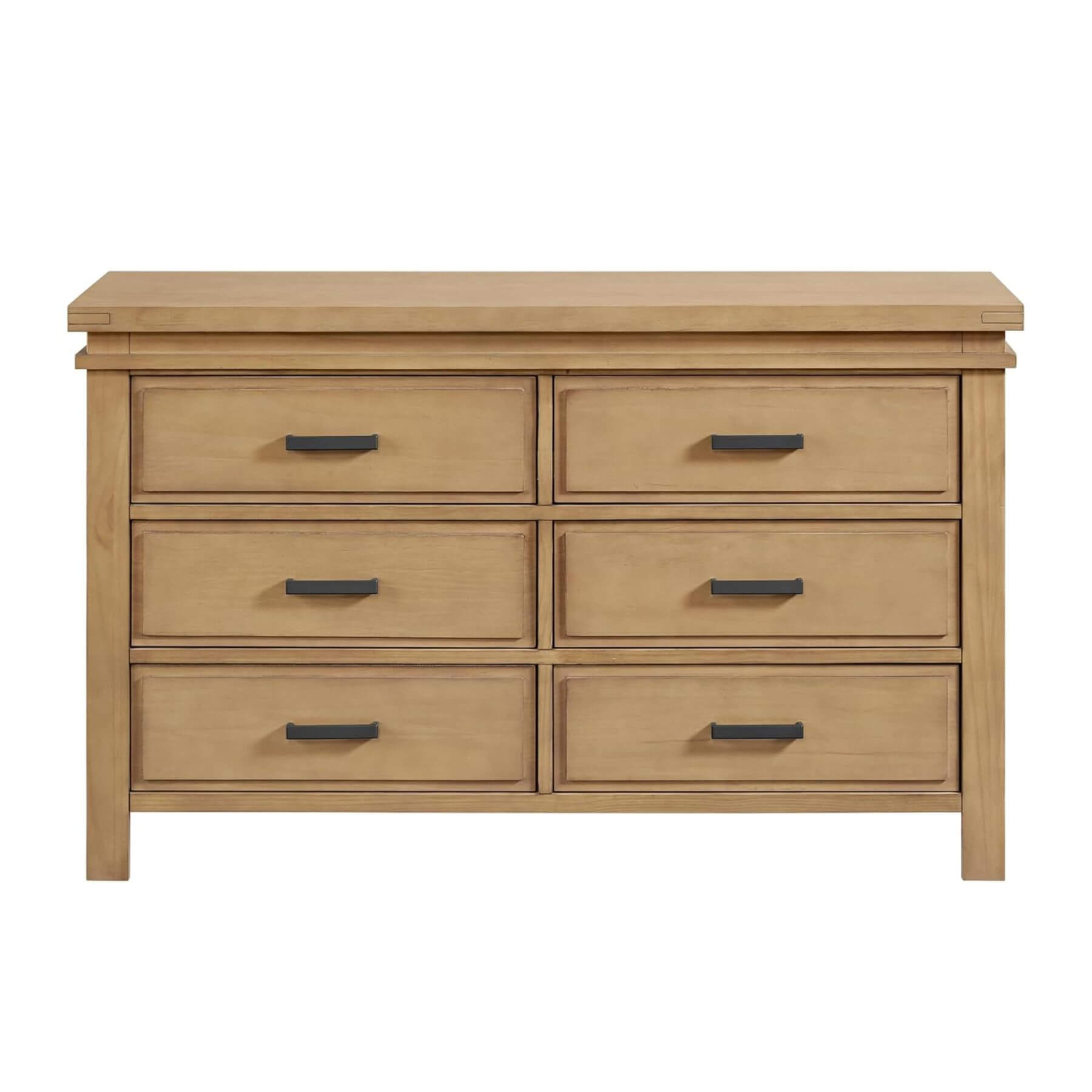 Mystic 6 Drawer Dresser Honey Wood on a white background