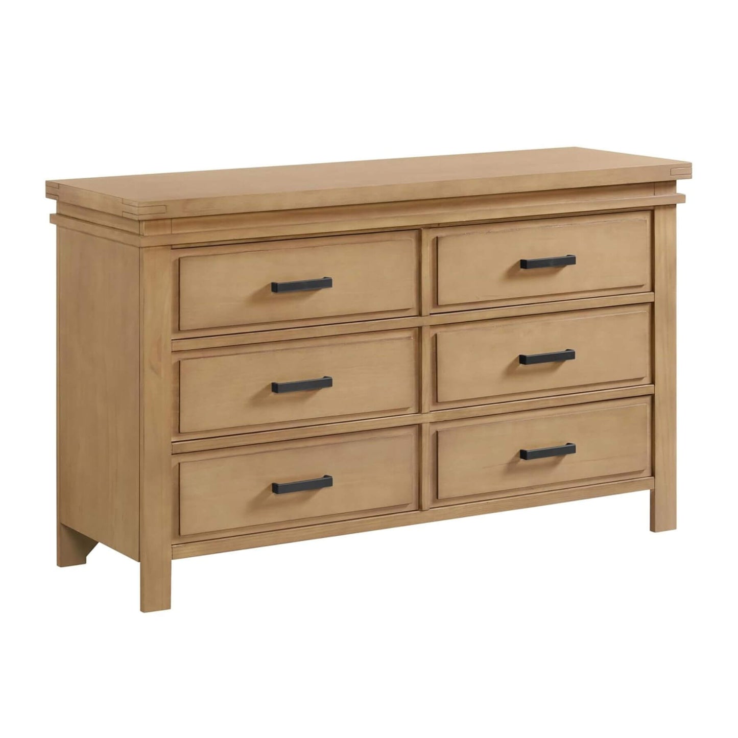 Mystic 6 Drawer Dresser Honey Wood on a white background