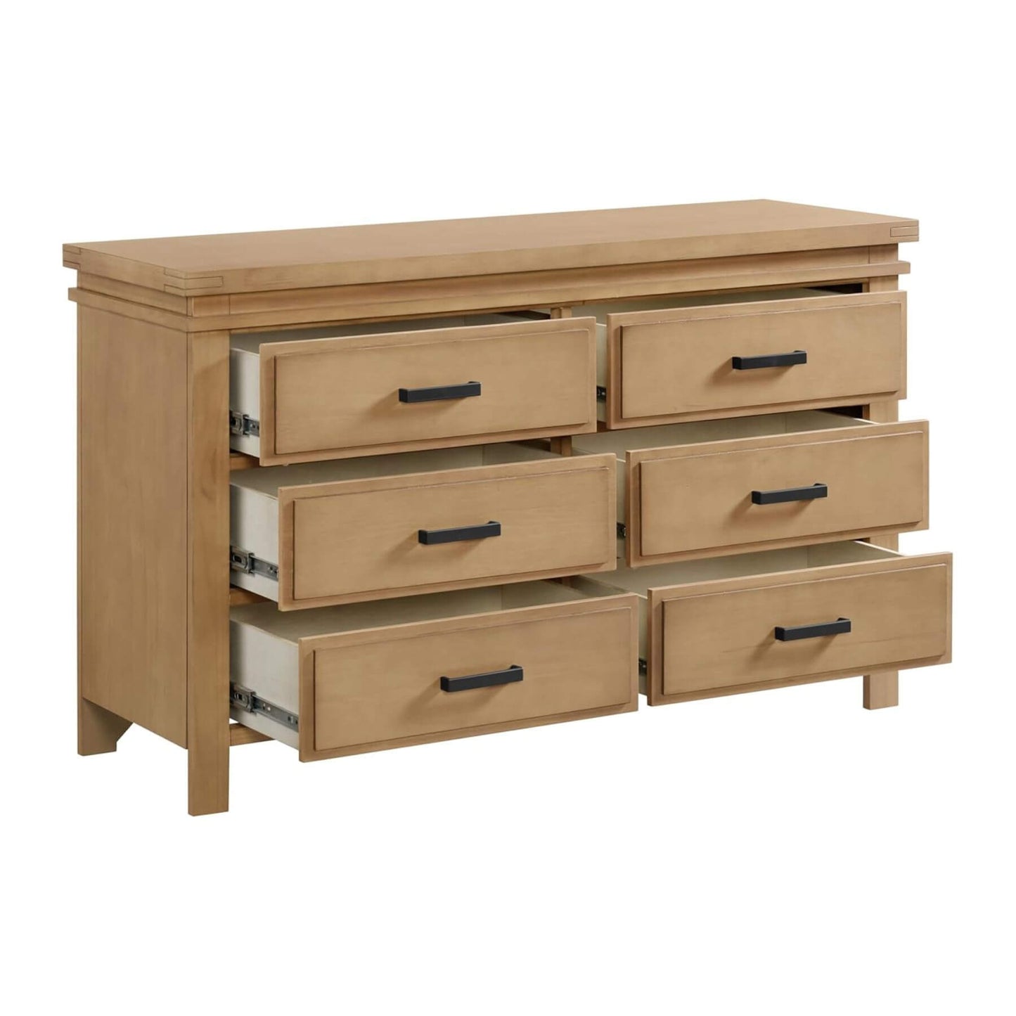 Mystic 6 Drawer Dresser Honey Wood on a white background
