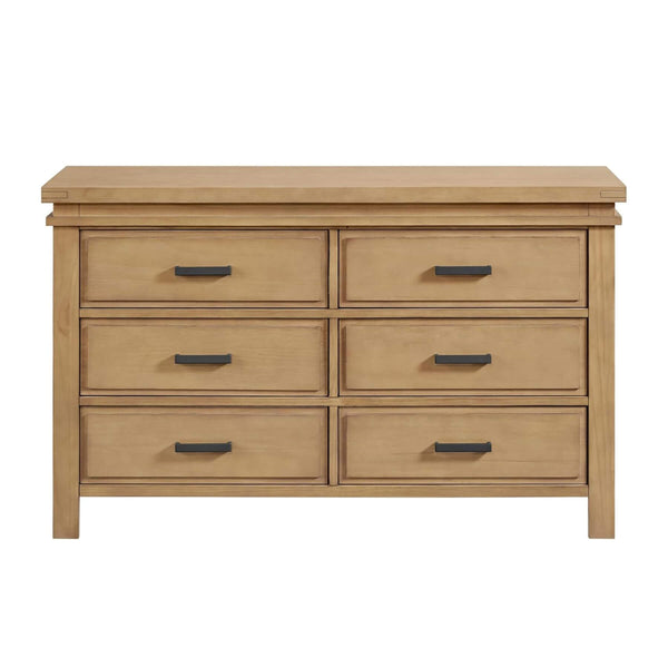 Mystic 6 Drawer Dresser Honey Wood on a white background