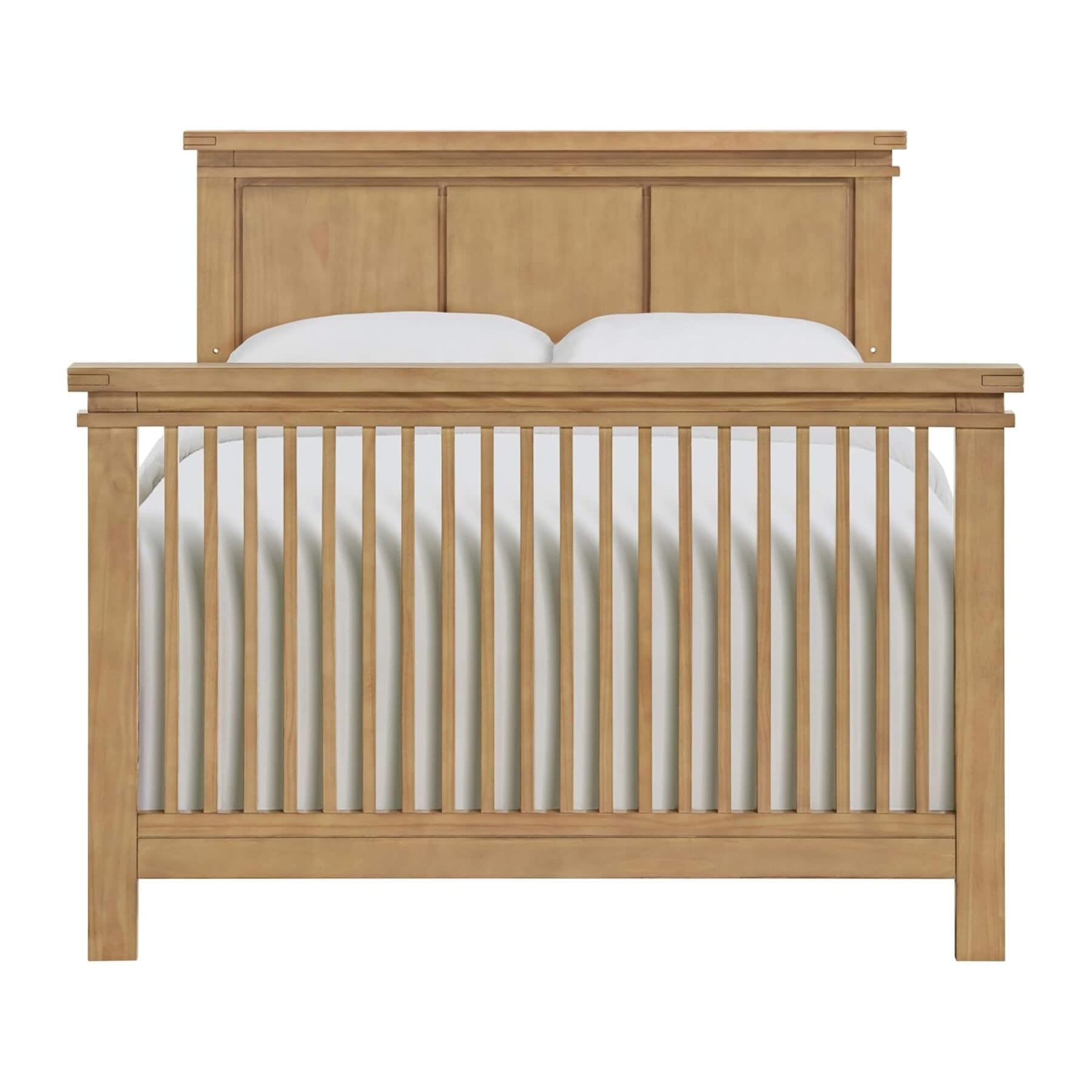 Mystic Full Bed with white mattress on a white background