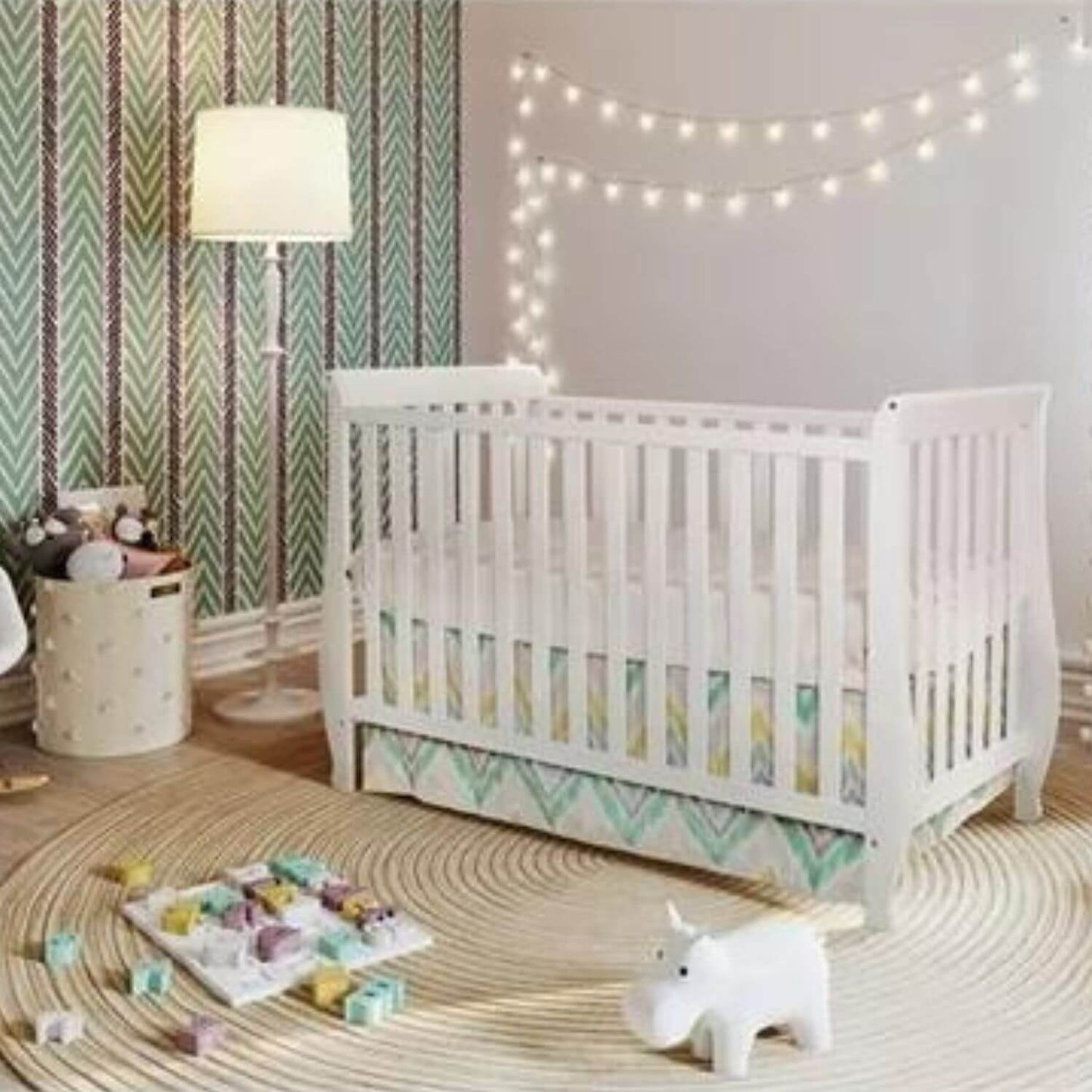 AFG Naomi 4-in-1 Baby Crib with Guardrail White