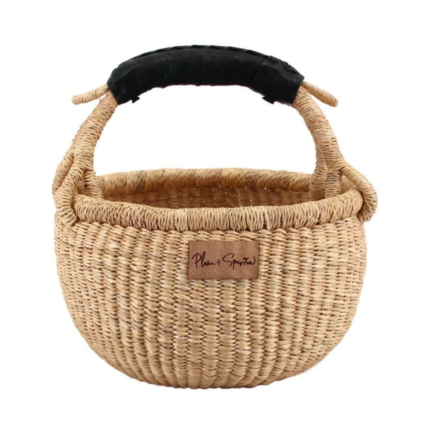 Plum+Sparrow Natural Black Handle Small Market Basket