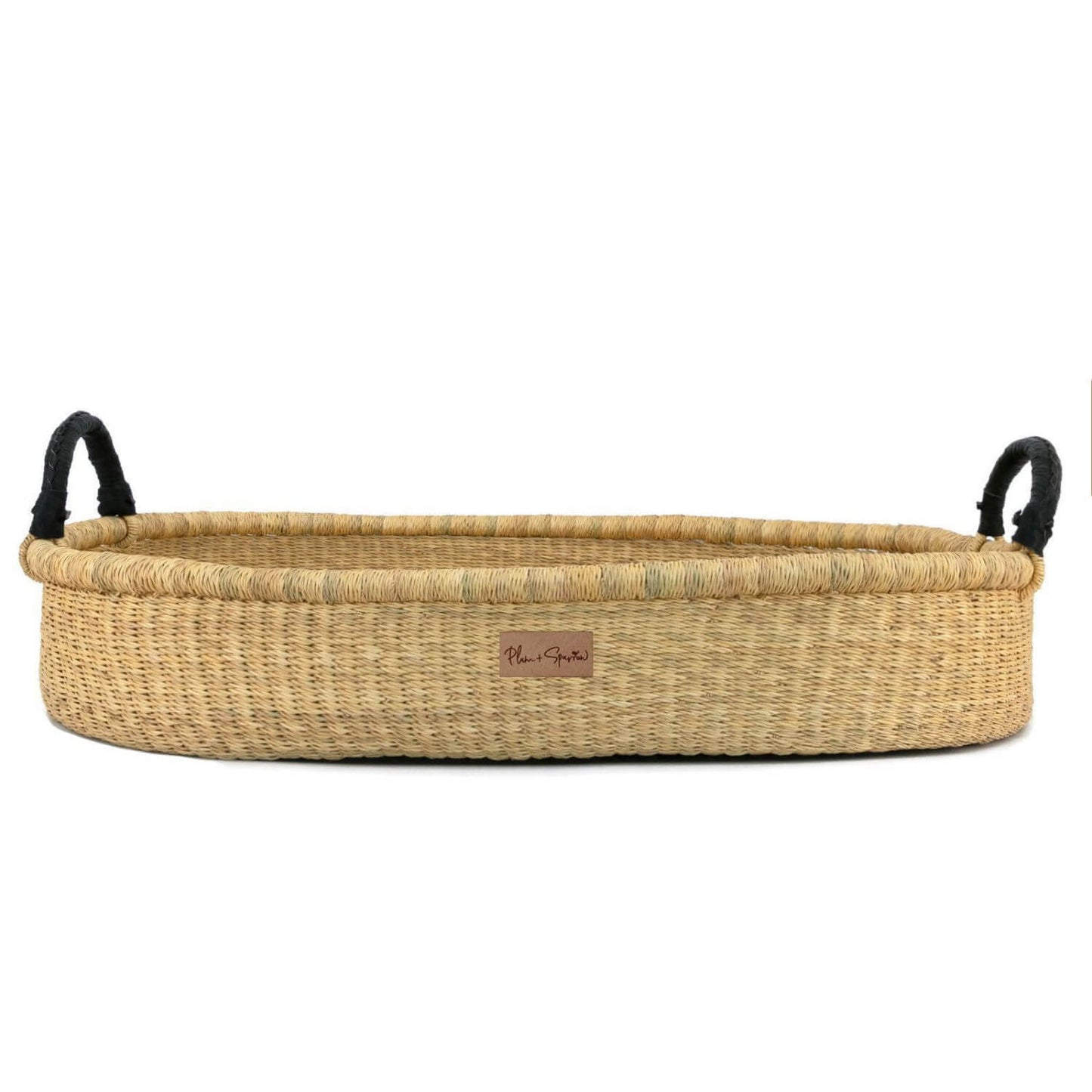 Plum+Sparrow Natural Changing Basket Black Handle