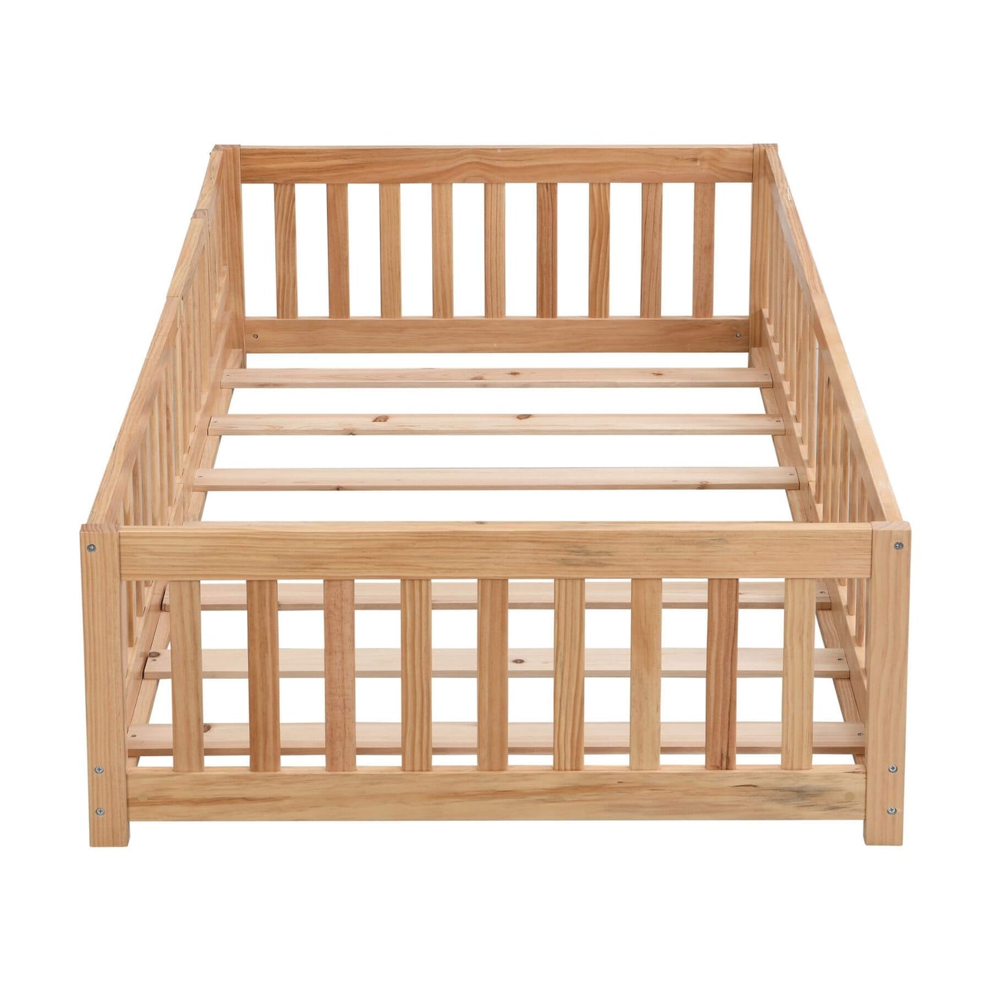 Civil HN Solid Wood Full Size Floor Bed - Natural