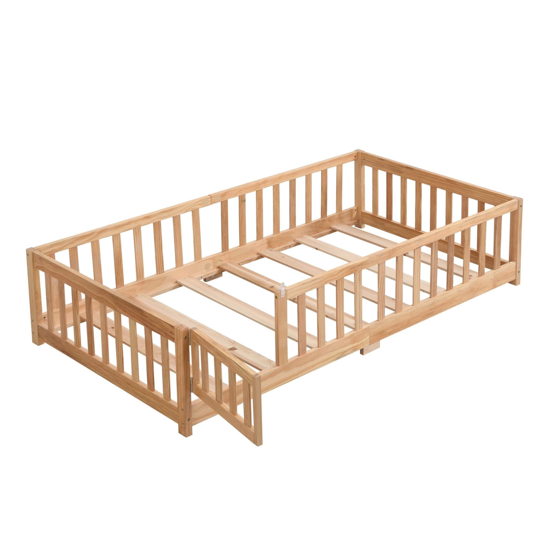 Civil HN Solid Wood Full Size Floor Bed - Natural