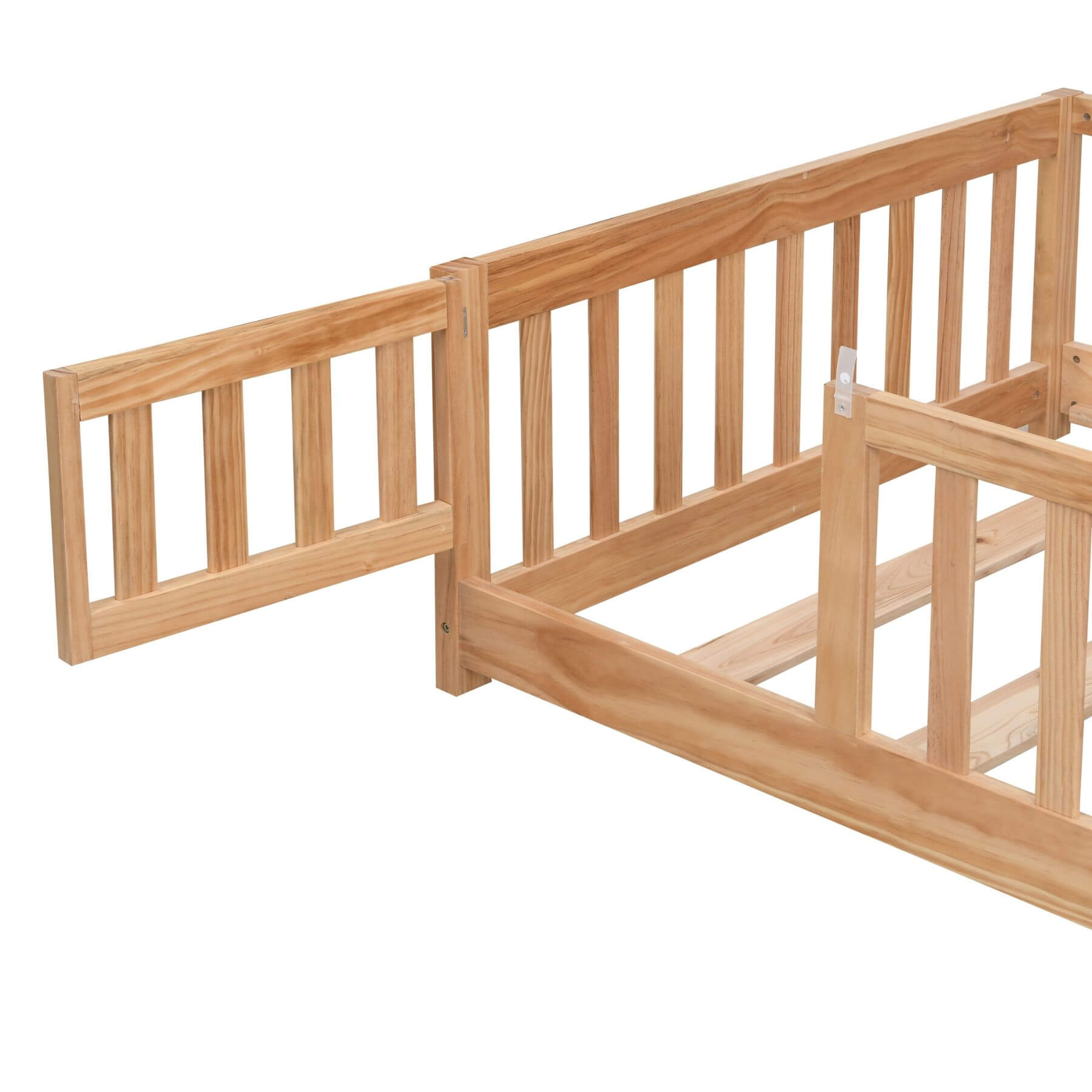 Civil HN Solid Wood Full Size Floor Bed - Natural